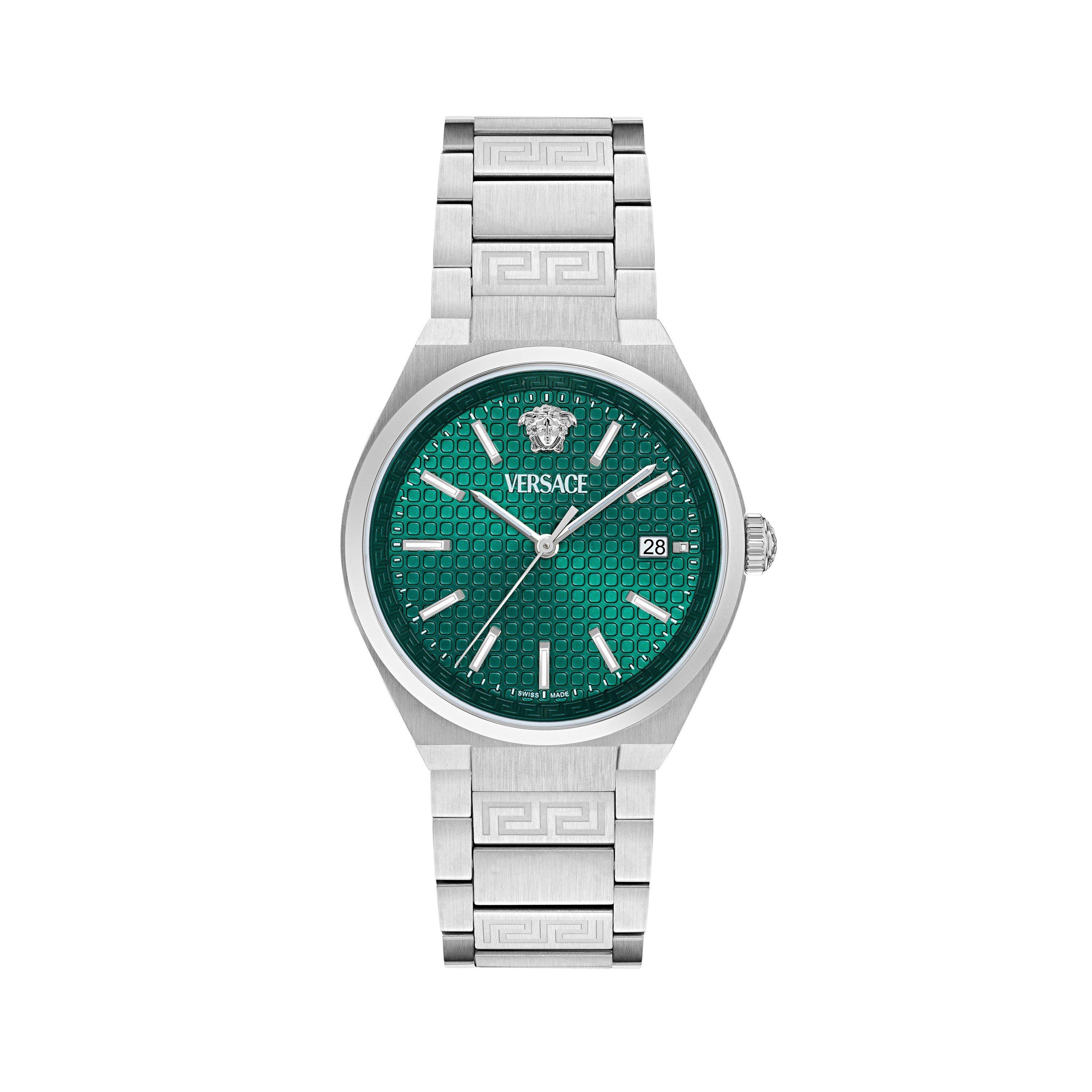 Green/Silver - Versace - Men's V Auria Analogue Quartz Watch - 1
