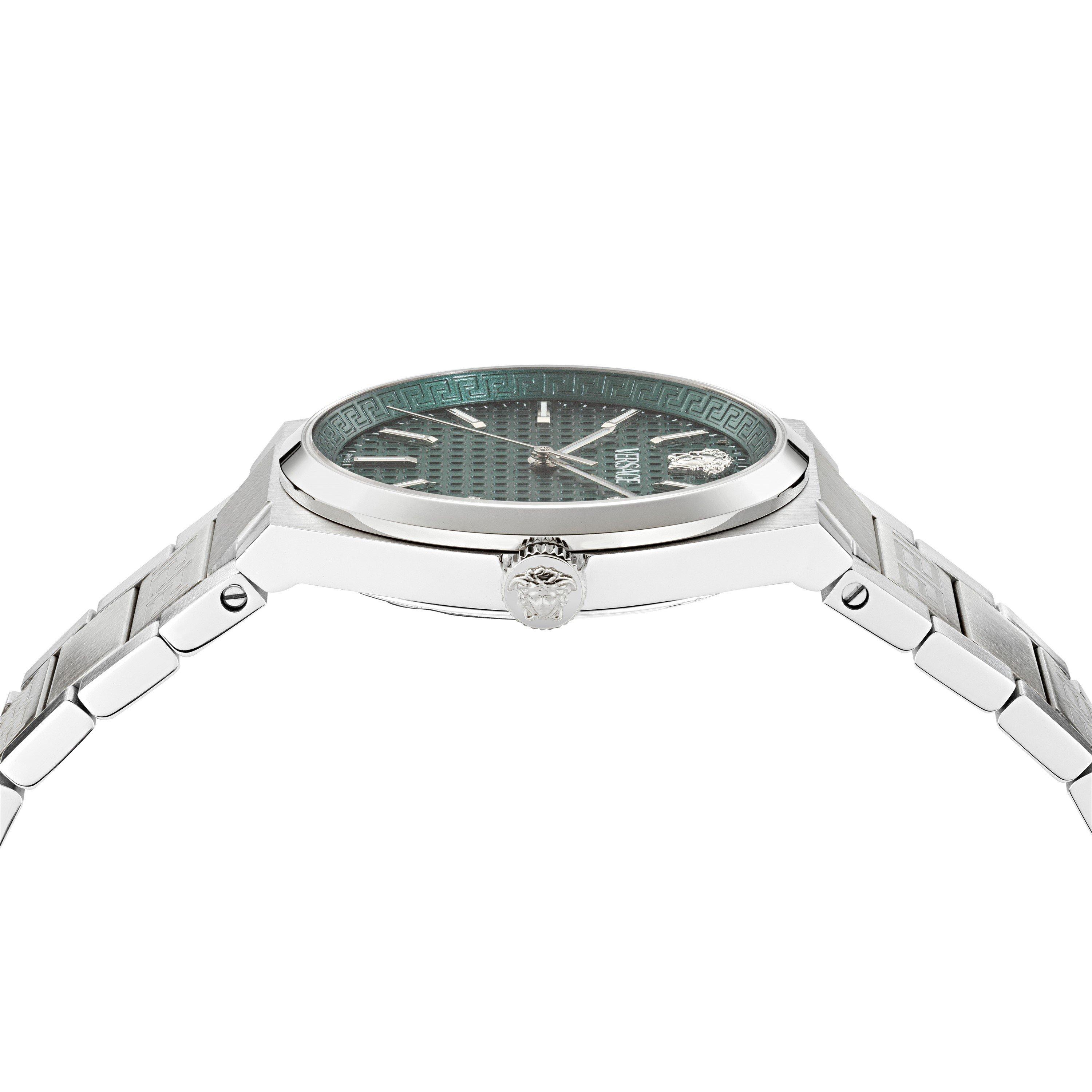 Green/Silver - Versace - Men's V Auria Analogue Quartz Watch - 3