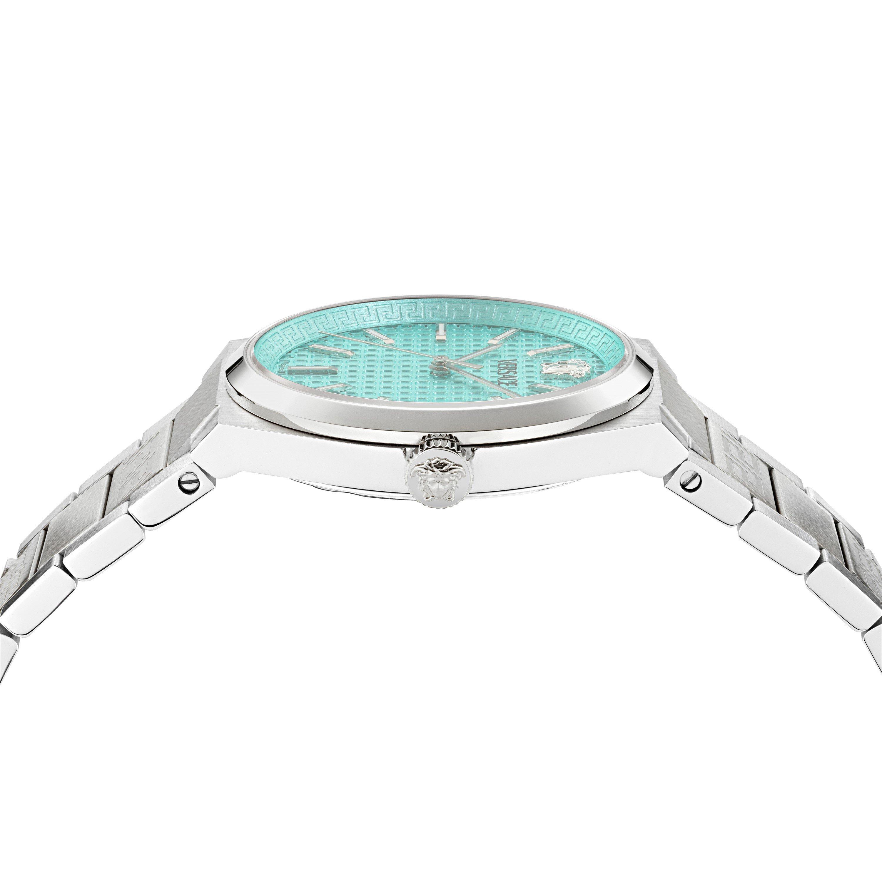 Blue/Silver - Versace - Men's V Auria Analogue Quartz Watch - 3