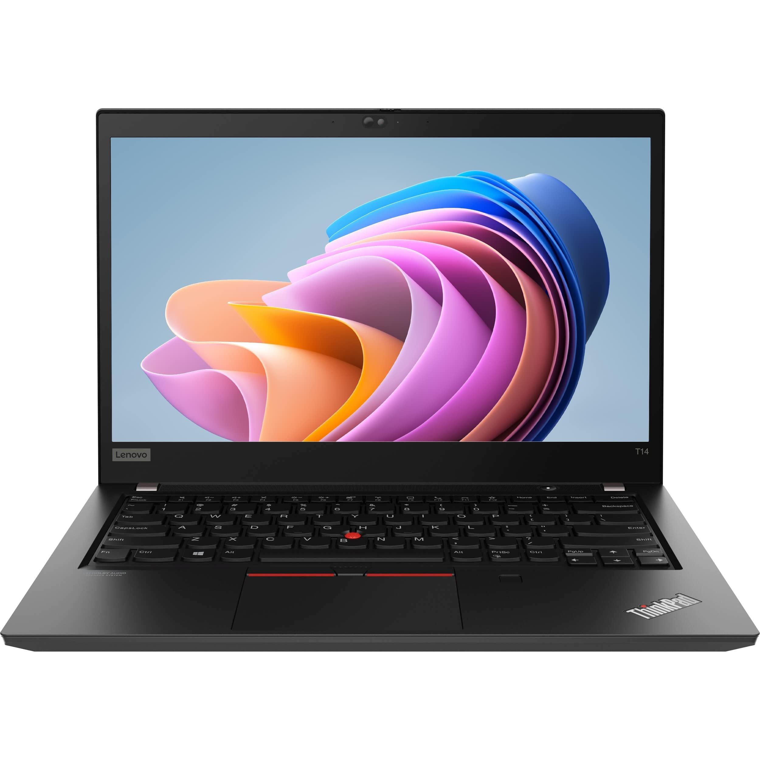 Black - Lenovo - Refurbished Lenovo ThinkPad T14 14 Inch Laptop - Intel Core i5-10310U 16GB 256GB SSD - 1