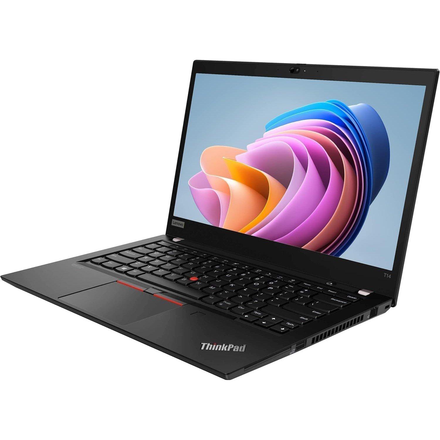 Black - Lenovo - Refurbished Lenovo ThinkPad T14 14 Inch Laptop - Intel Core i5-10310U 16GB 256GB SSD - 3