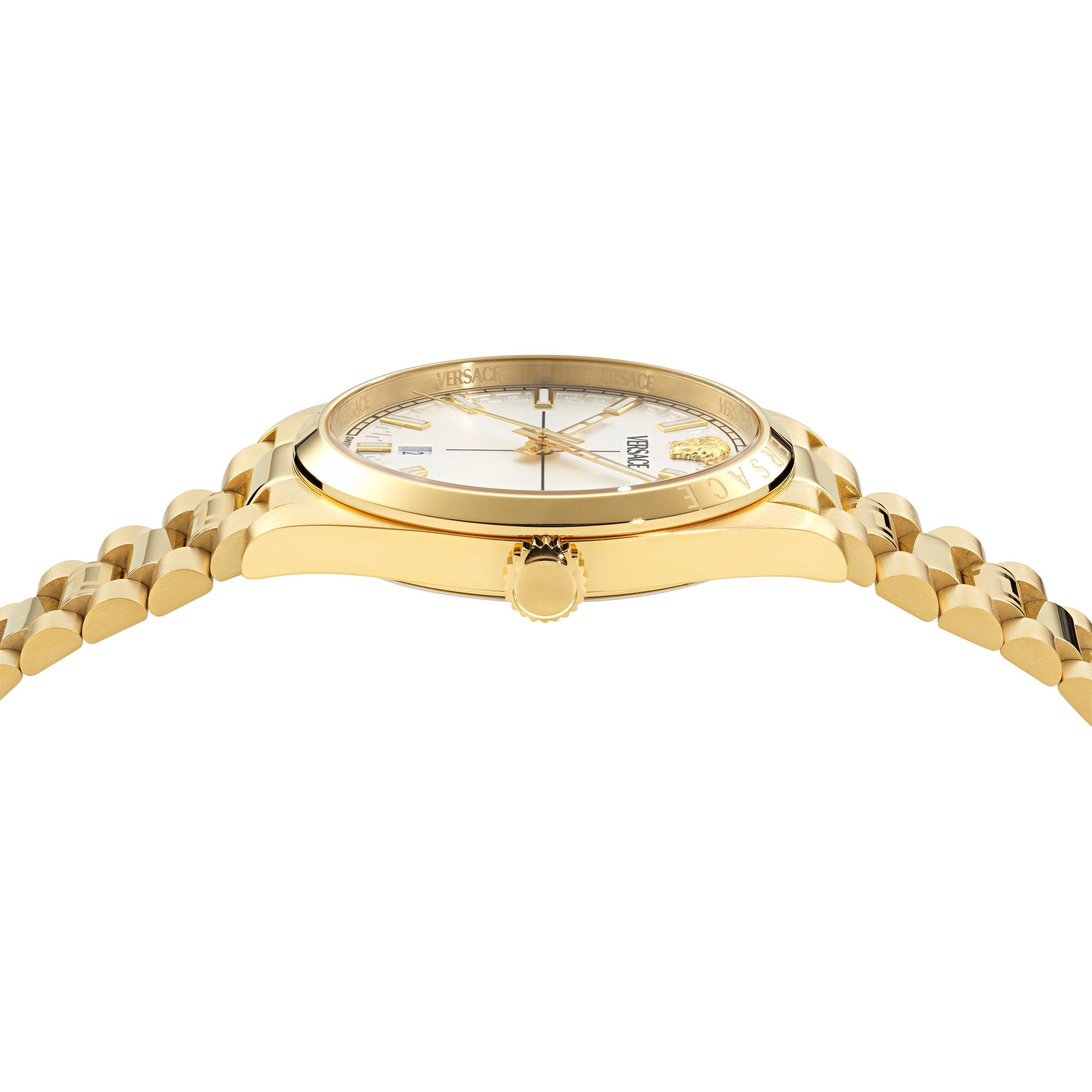 White/Gold - Versace - Men's Millennium Quartz Analogue Quartz Watch - 3