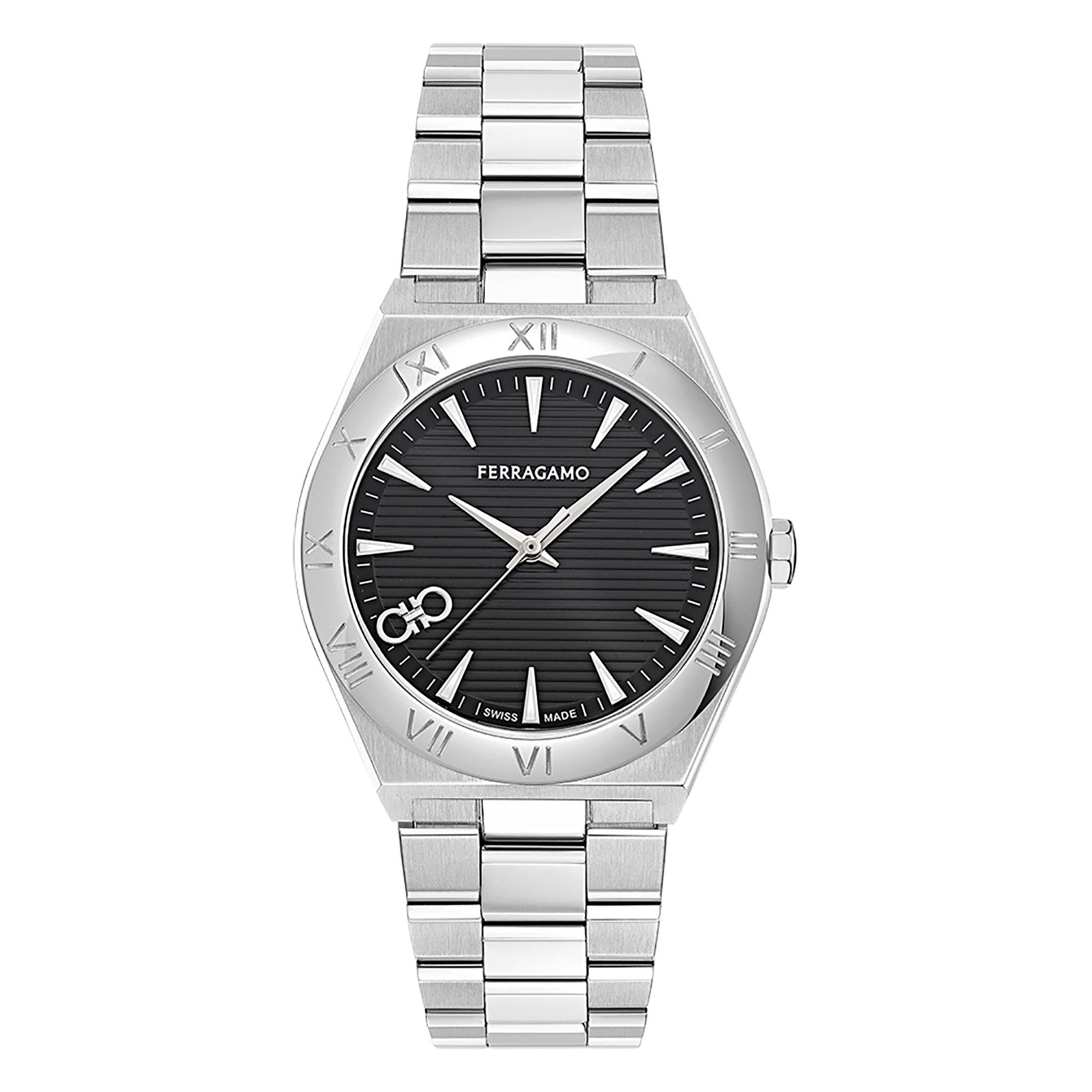 Ferragamo Men's Vega Quartz Analogue Watch - Black/Silver