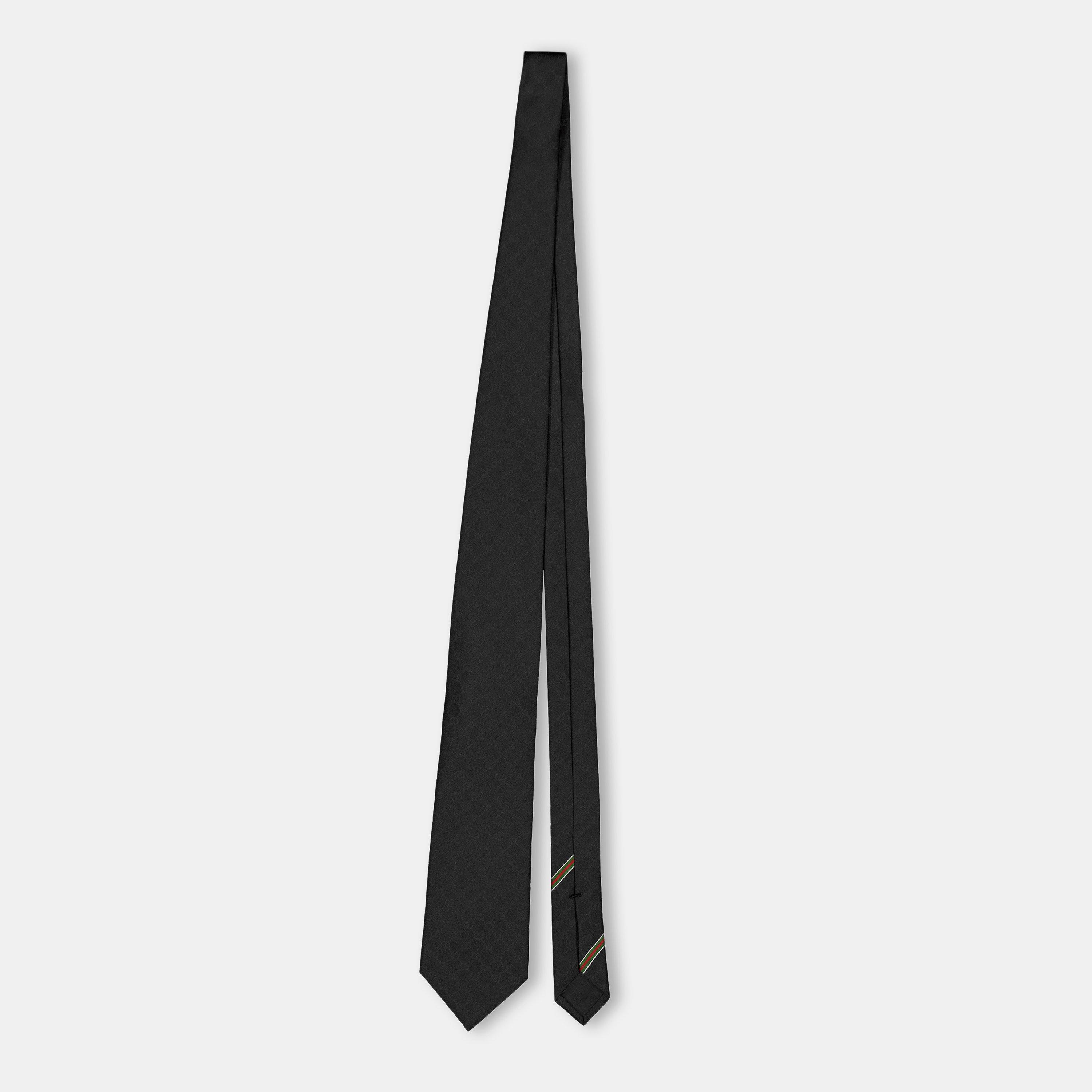 Black - Gucci - Men's GG Pattern Tie - 2