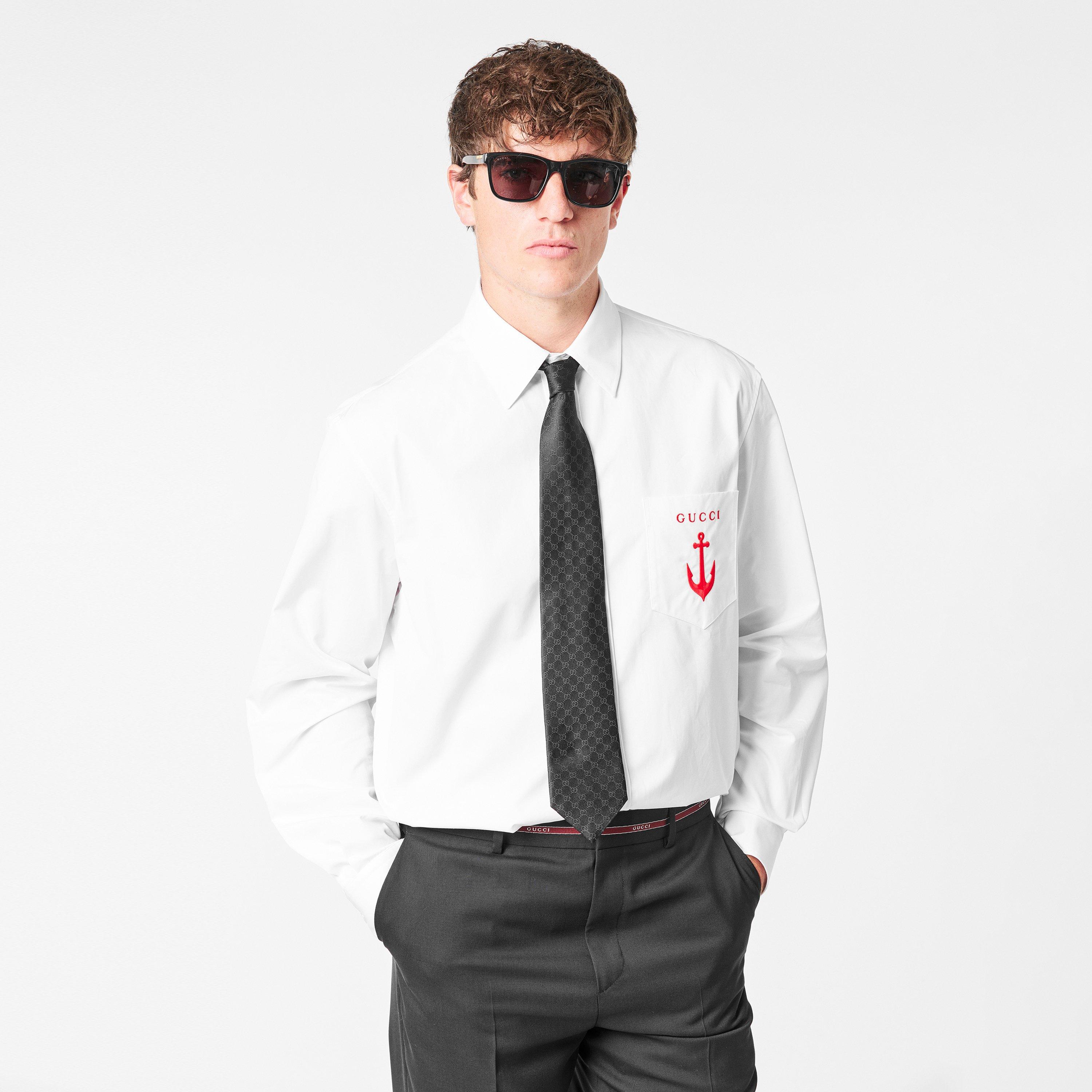 Black - Gucci - Men's GG Pattern Tie - 3