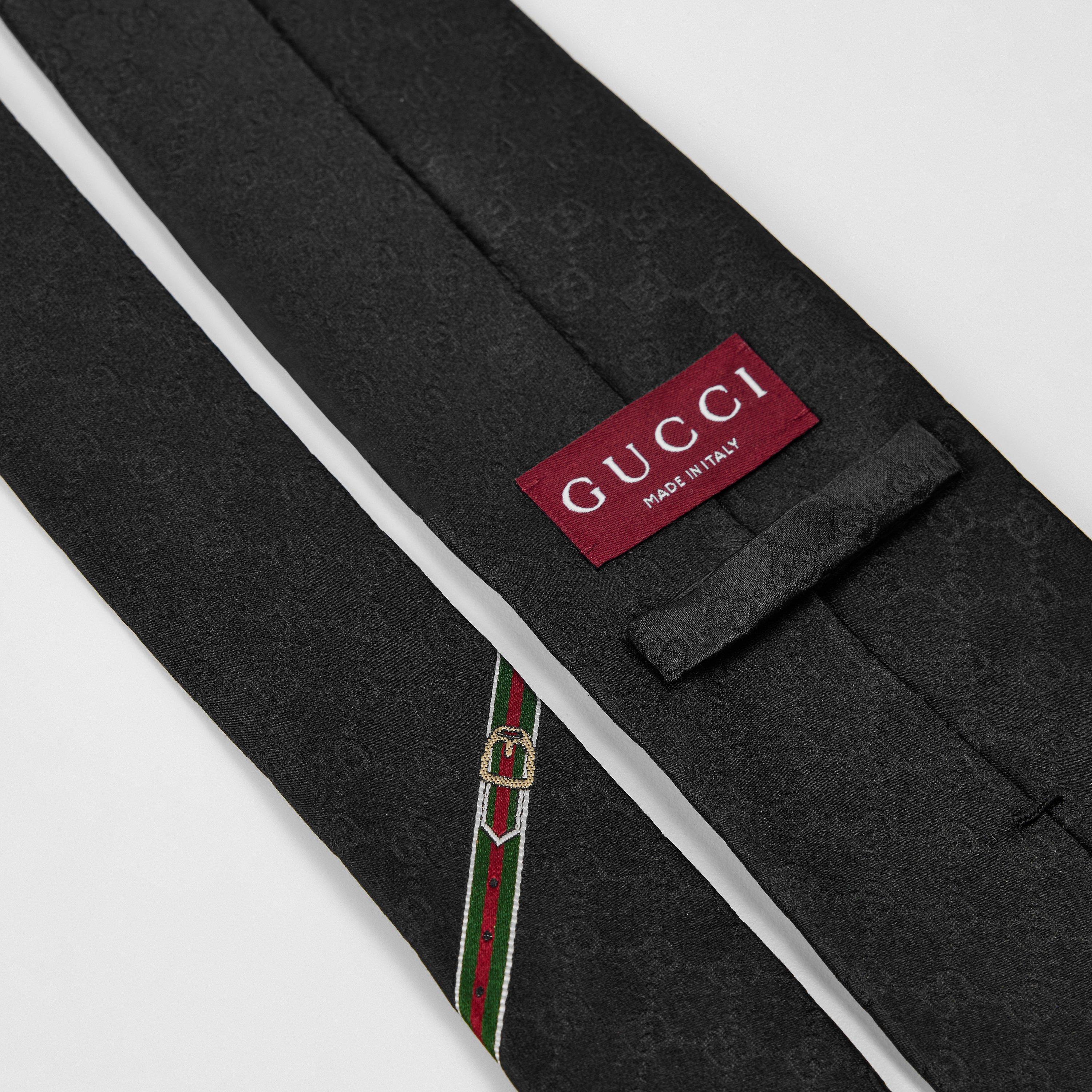 Black - Gucci - Men's GG Pattern Tie - 4