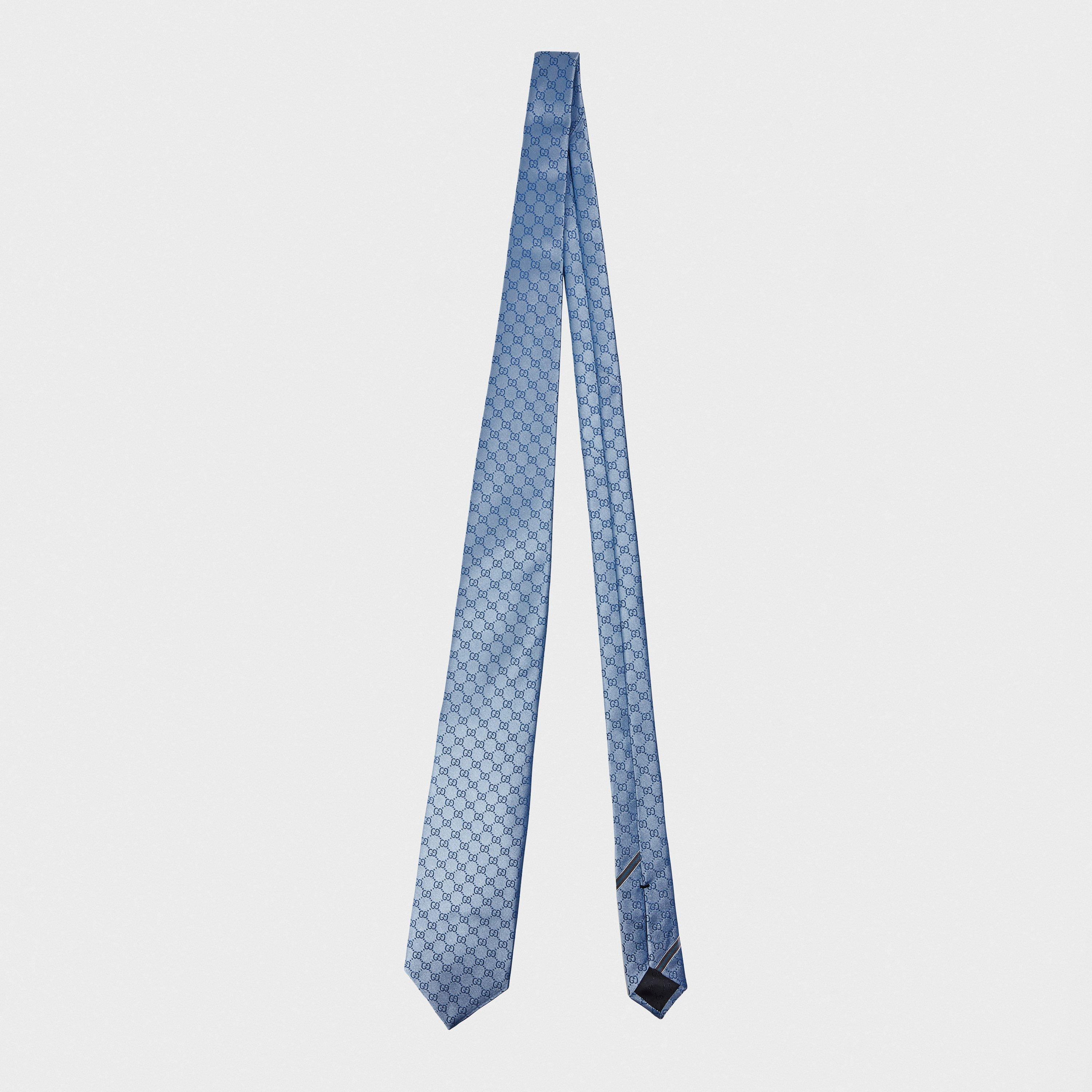 Blue - Gucci - Men's GG Pattern Tie - 2