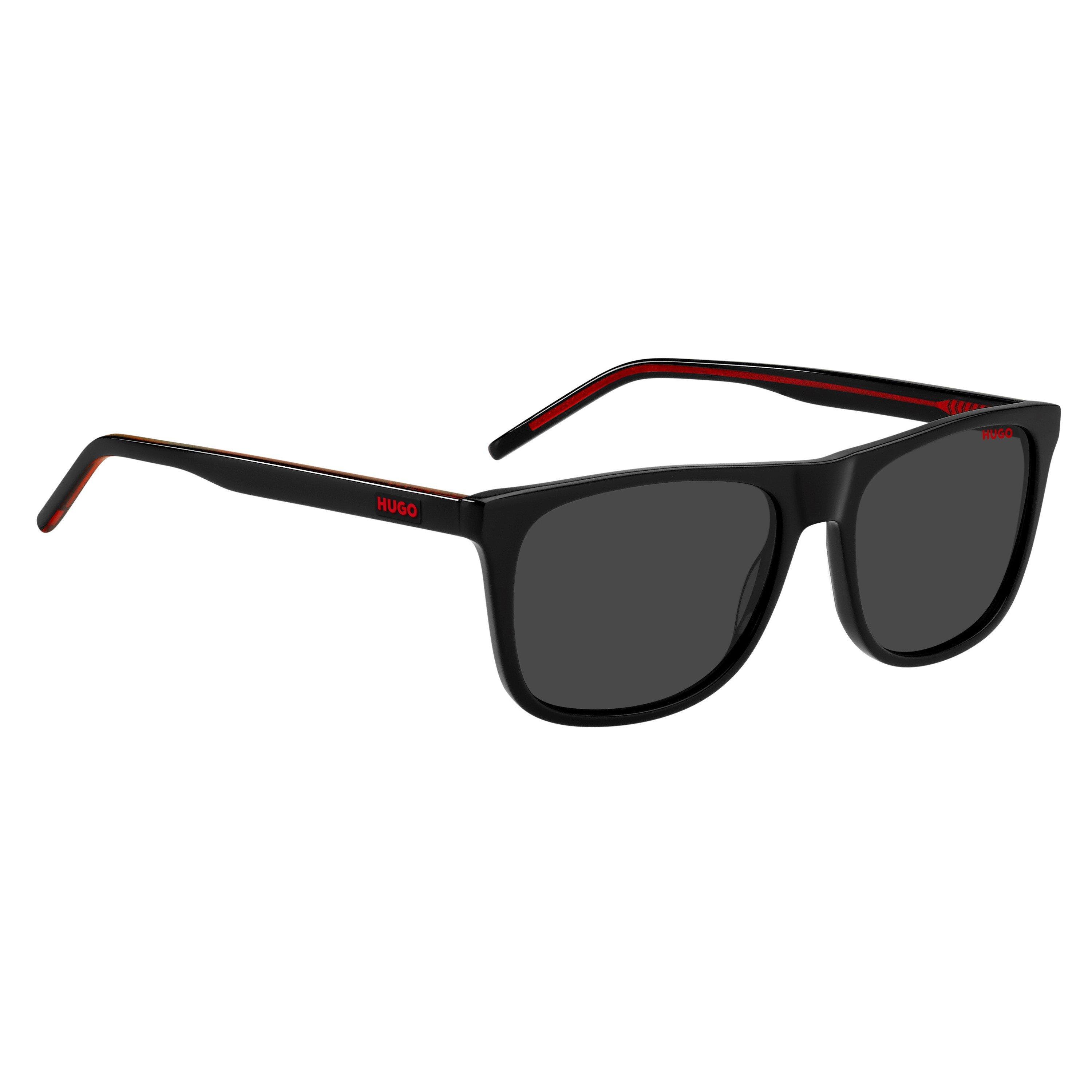 Black - Hugo - Men's Logo Detailed Square Sunglasses - 3