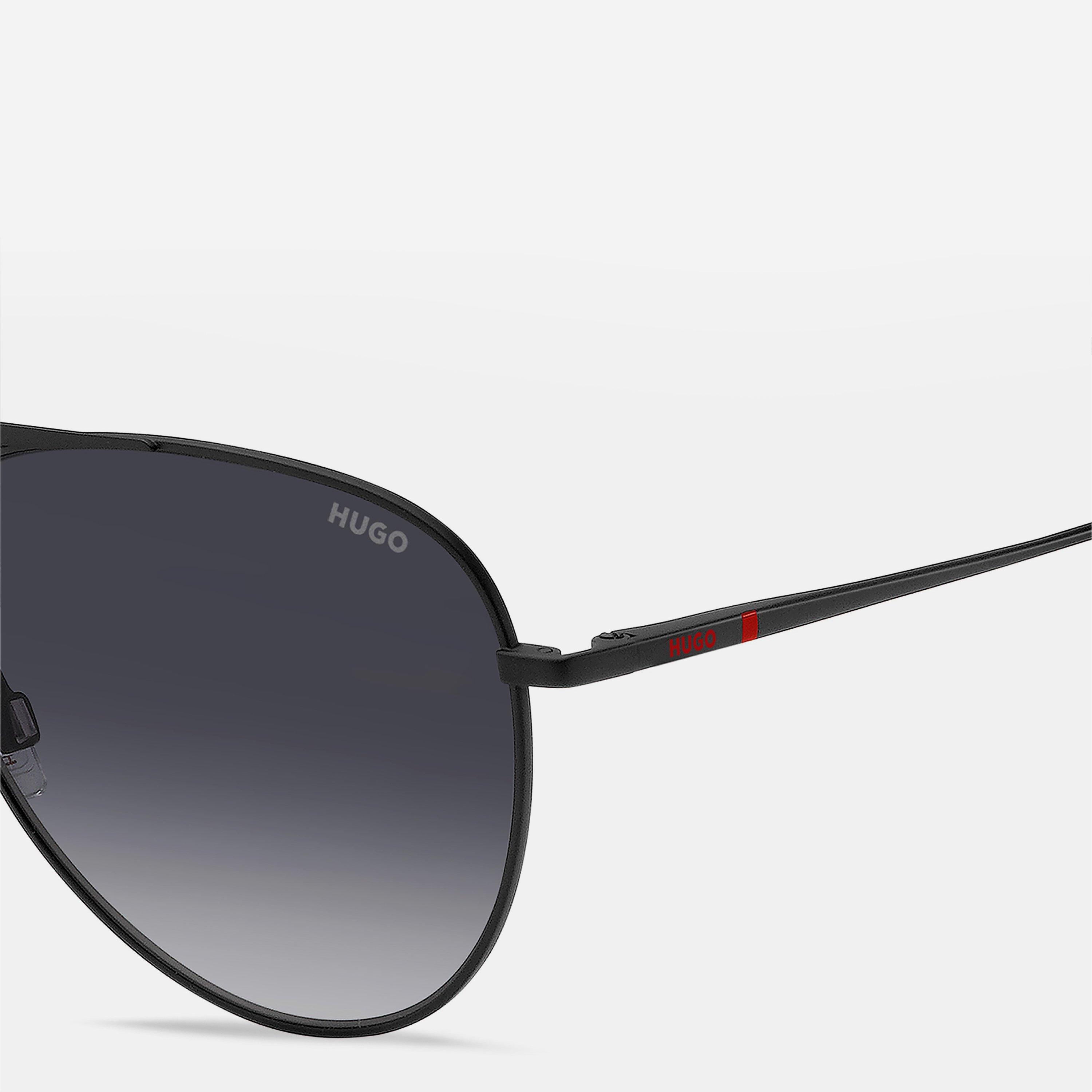 Matte Black - Hugo - Men's Pilot Aviator Sunglasses - 5