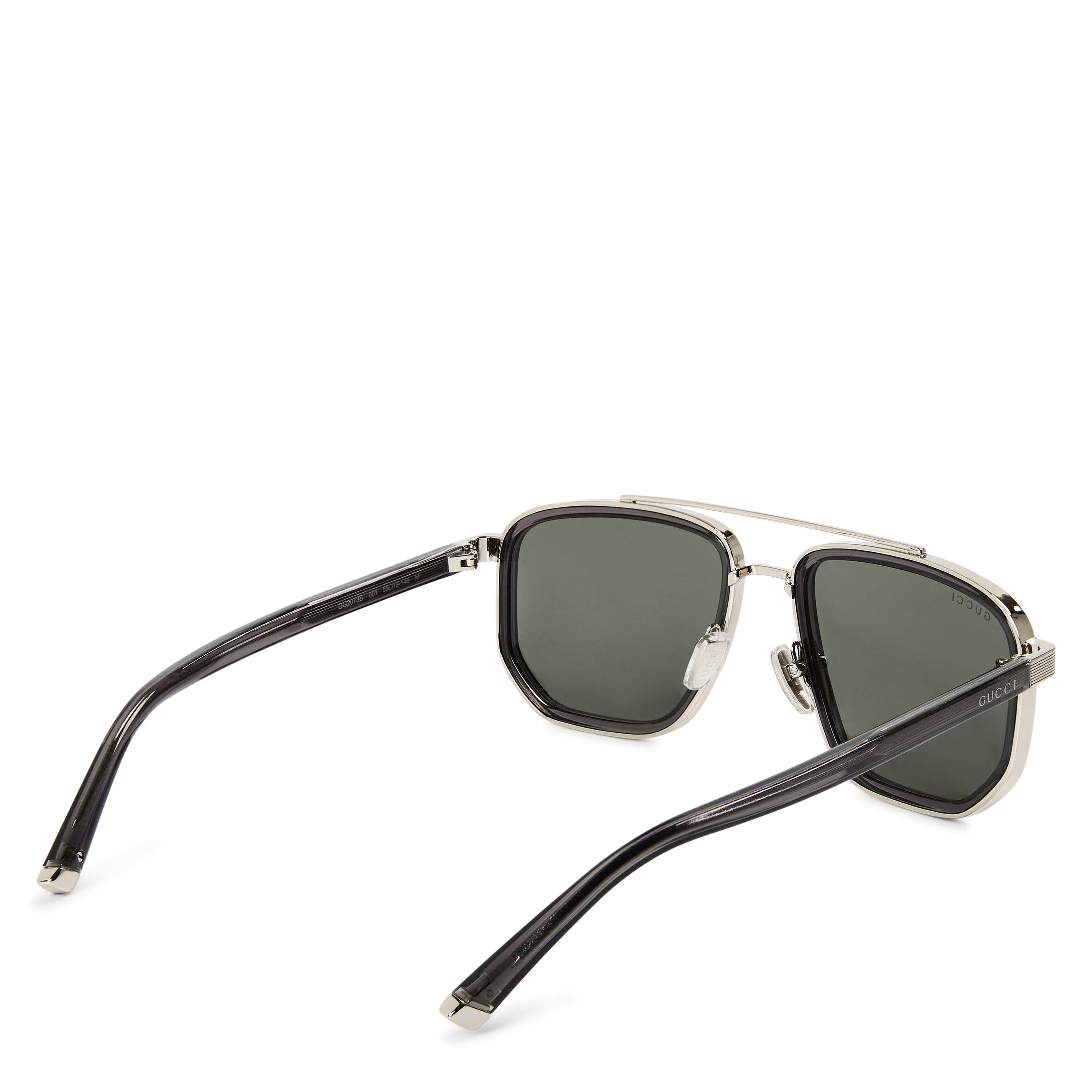 Silver/Grey - Gucci - Men's Square Sunglasses - 2