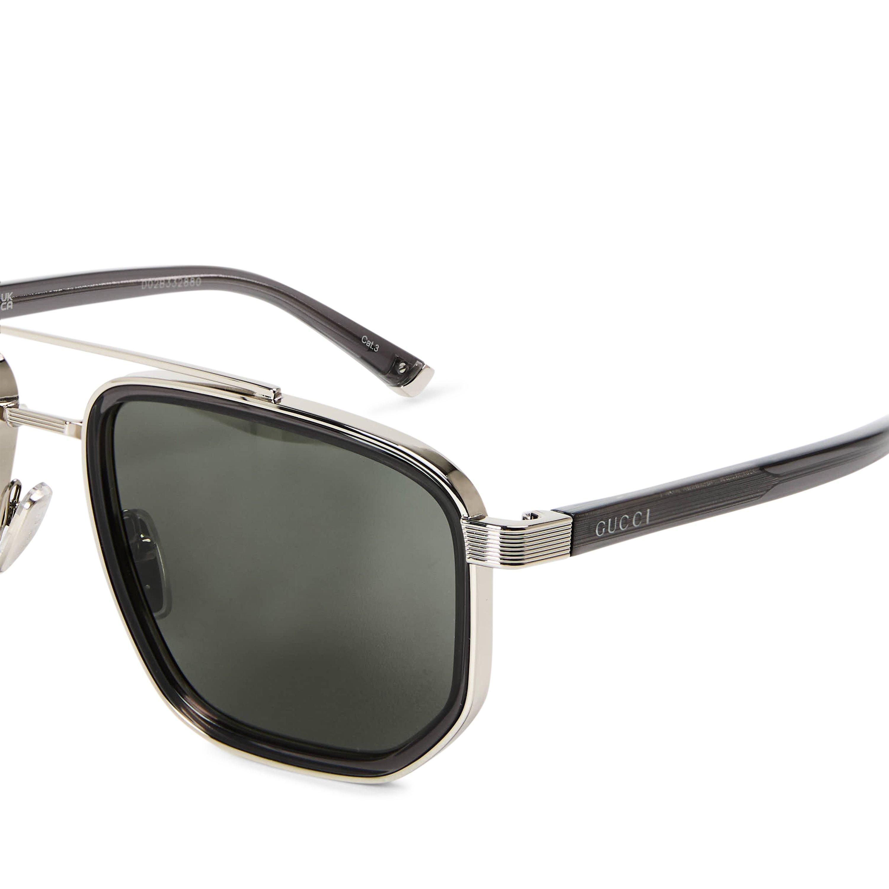 Silver/Grey - Gucci - Men's Square Sunglasses - 3