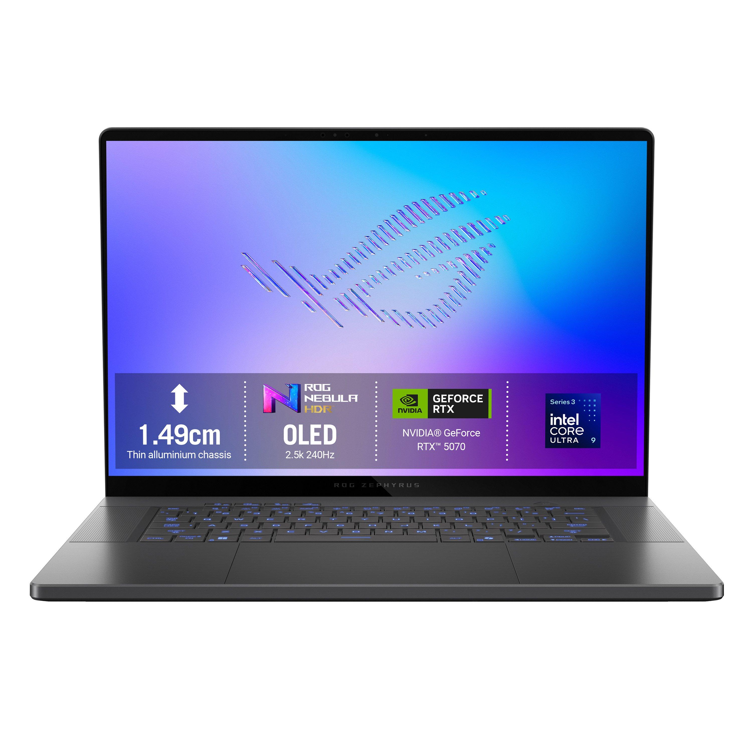 Black - ASUS - ASUS ROG Zephyrus G16 16 2.5K OLED 240Hz Gaming Laptop - Ultra 9 386H 32GB RAM 1TB SSD RTX 5070 - 1