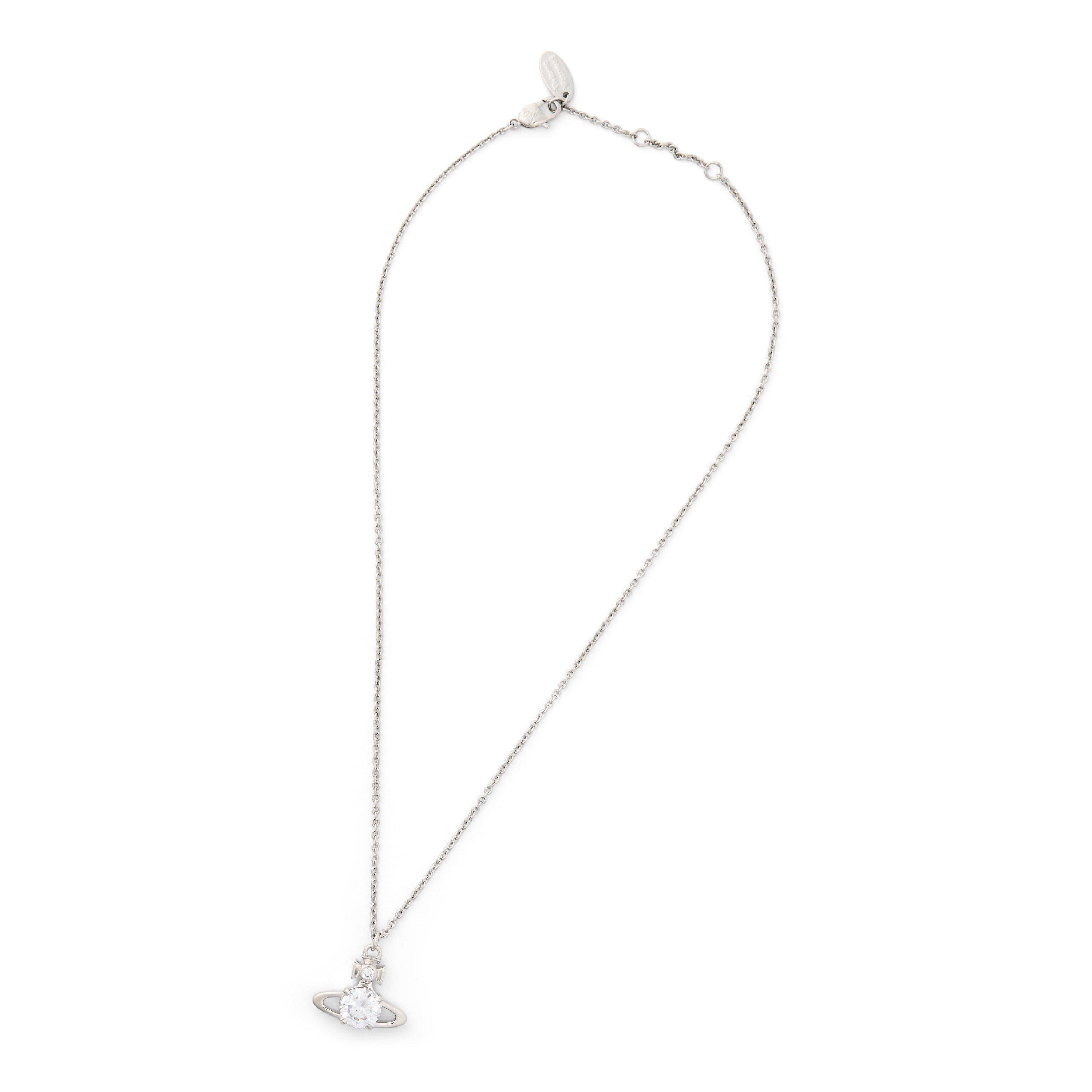 PLATINUM/WHITE - Vivienne Westwood - Women's Viv Reina Large Orb Adjustable Pendant Necklace - 2