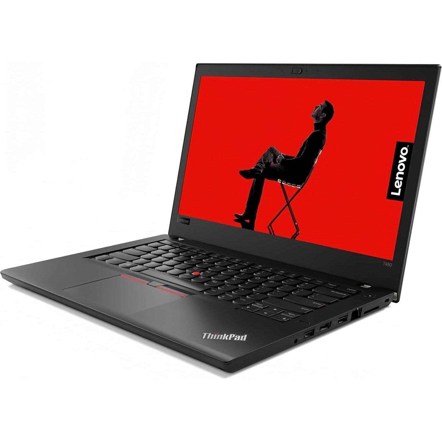 Black - Lenovo - Refurbished Refurbished Lenovo ThinkPad T480 14 Inch Laptop - Intel Core i5-8350U 8GB 240GB SSD - 2