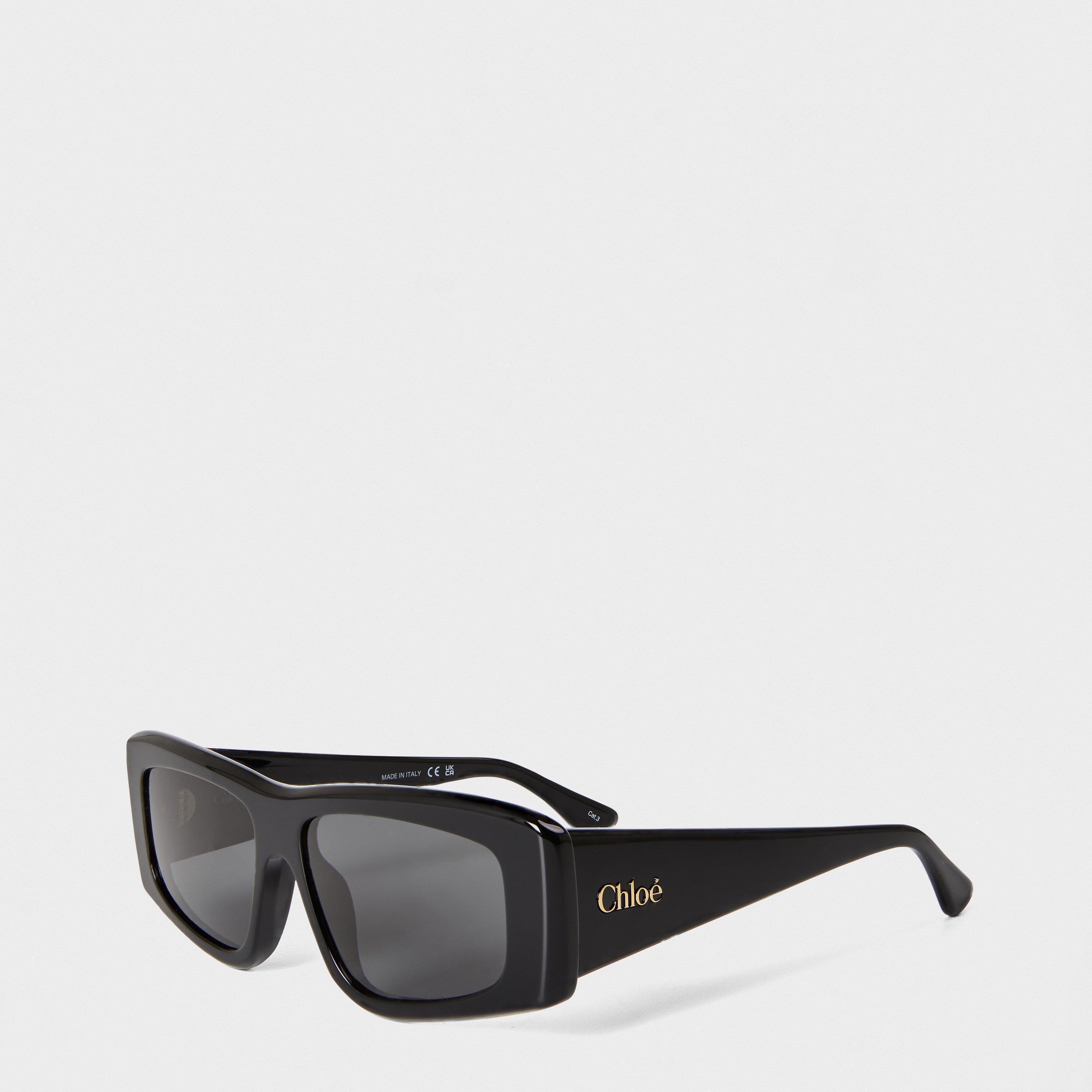 Black/Blue - Chloe - Chloe Womens CH0299S Rectangle Sunglasses - 1
