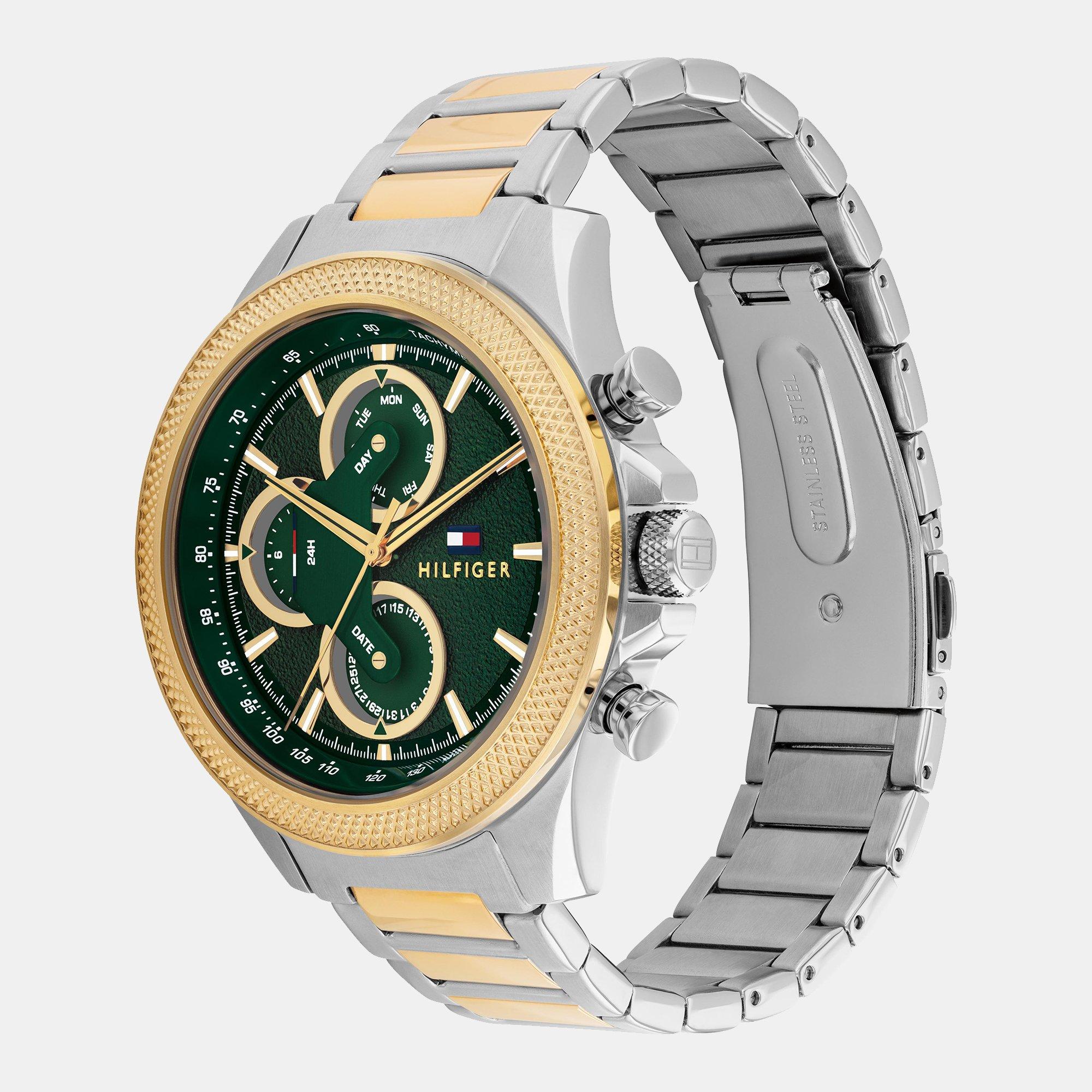 Green/Gold - Tommy Hilfiger - Two Tone Stainless Steel and Gold Plated Mens Watch - 2