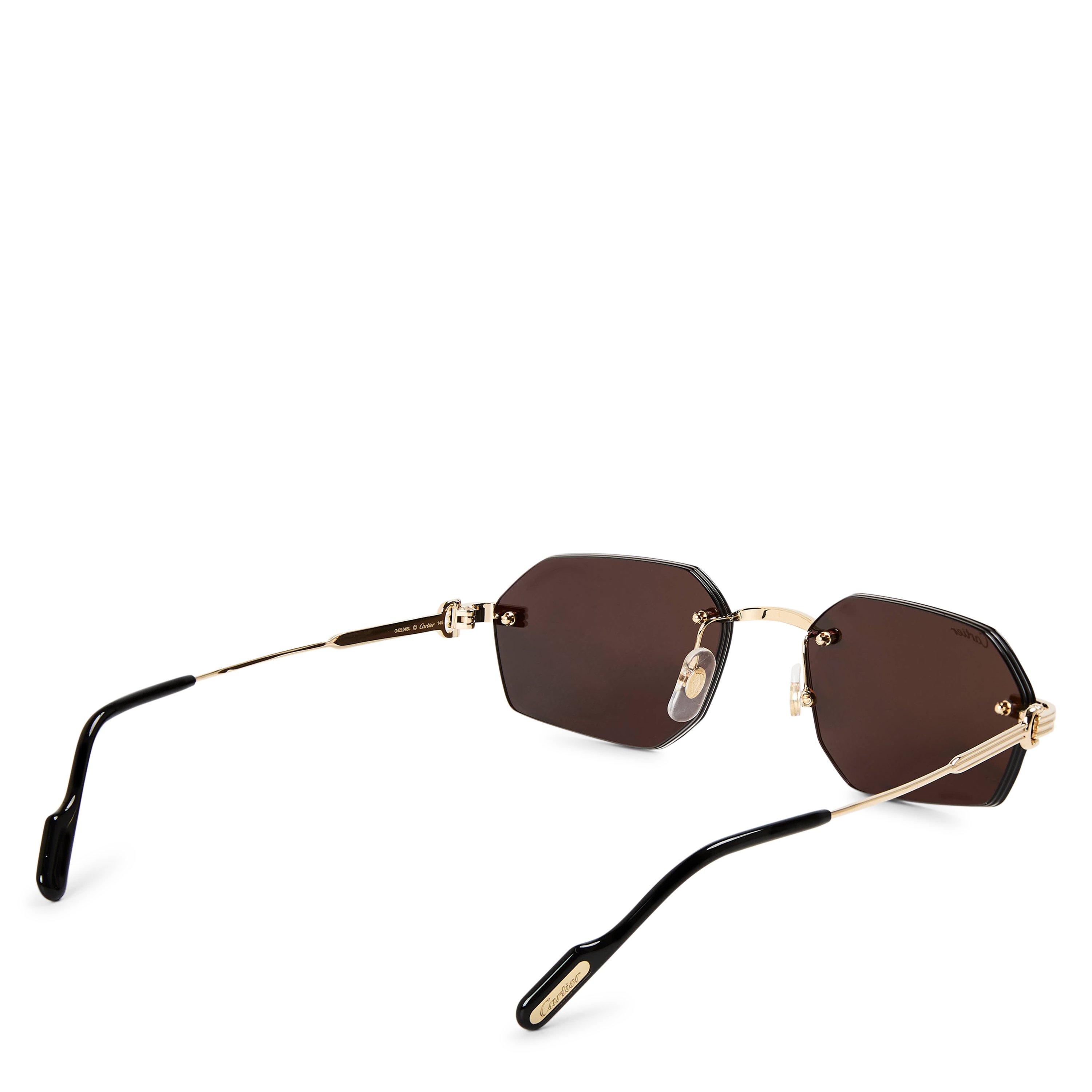 Grey/Gold - Cartier - Cartier CT0616S Mens Hexagon Sunglasses - 2