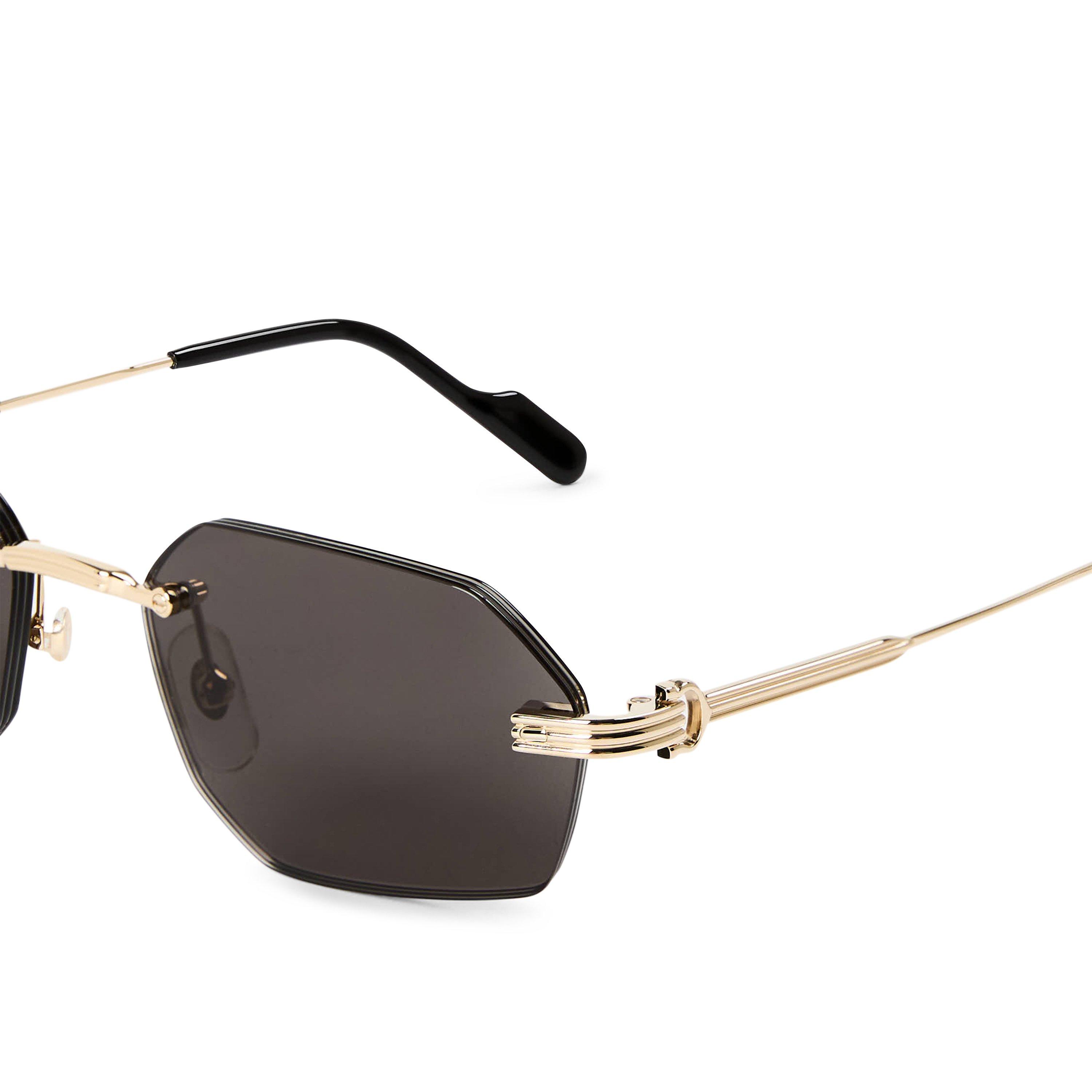 Grey/Gold - Cartier - Cartier CT0616S Mens Hexagon Sunglasses - 3