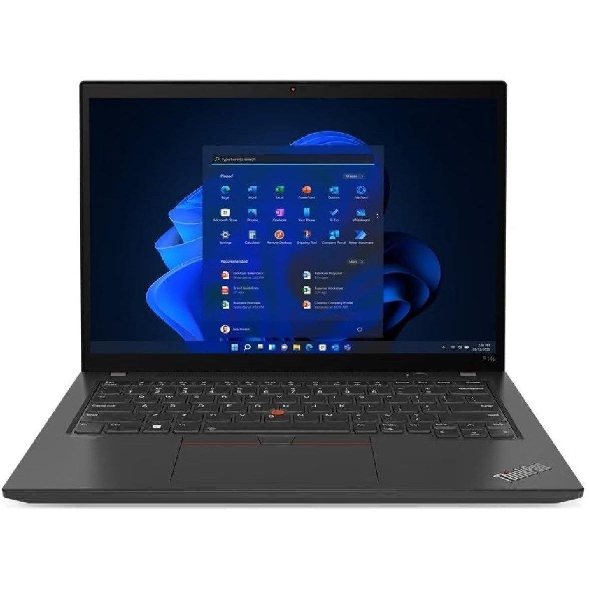 Lenovo  Refurbished Thinkpad P14s 14 Inch Laptop - Intel Core I5-10310U 16Gb 256Gb Ssd - Black