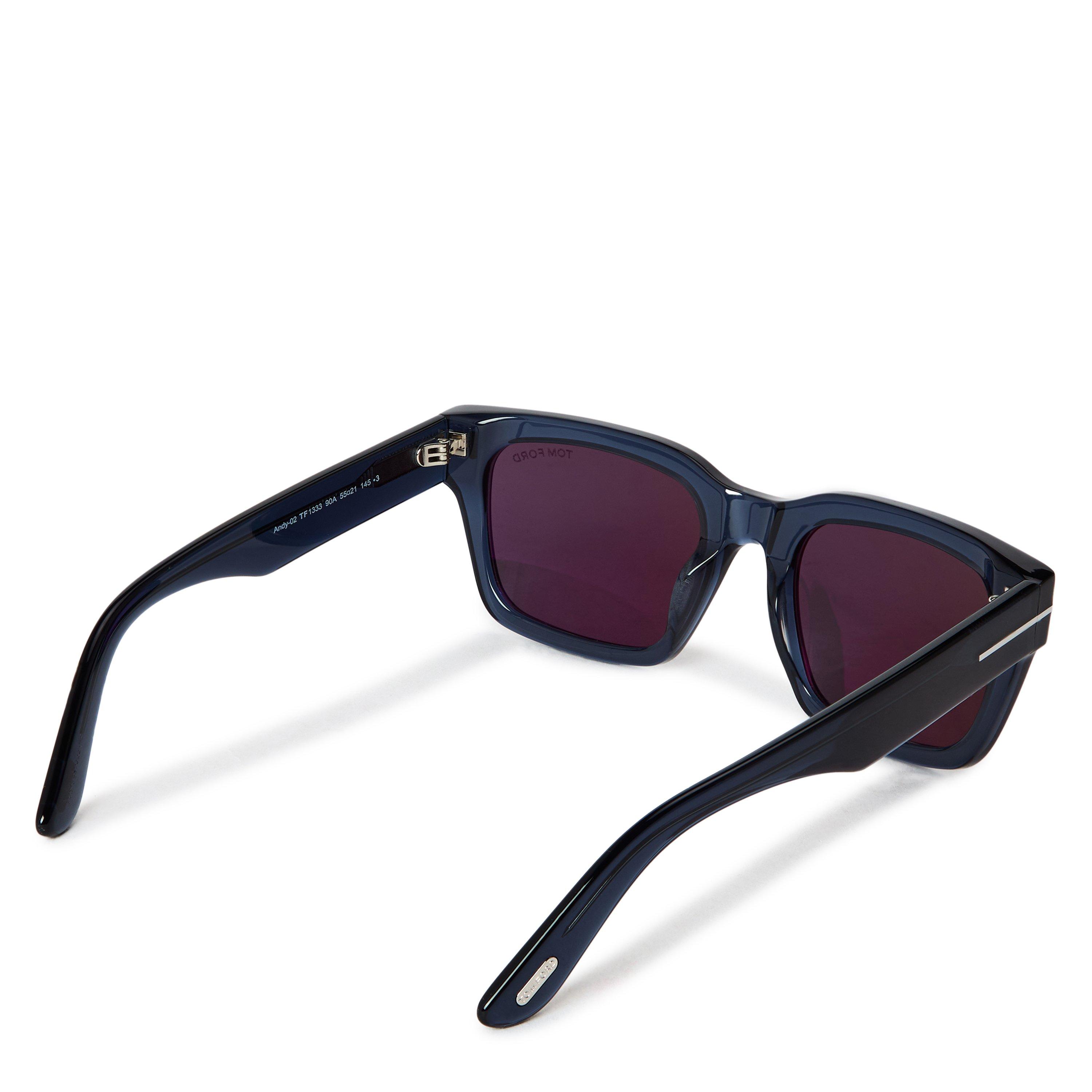 Blue/Smoke - Tom Ford - Men's Andy Square Sunglasses - 2