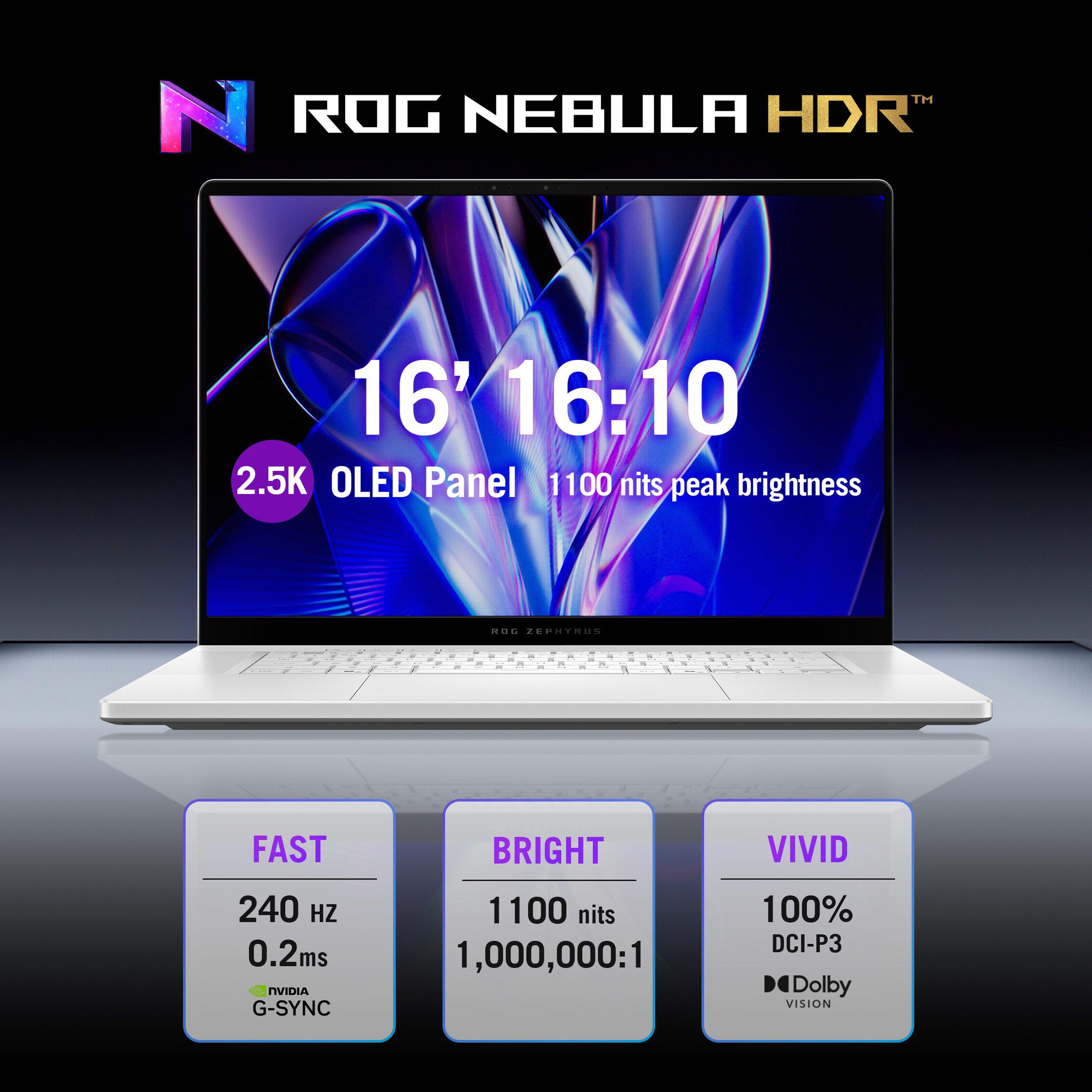 Black - ASUS - ASUS ROG Zephyrus G16 16 2.5K OLED 240Hz Gaming Laptop - Ultra 9 386H 32GB RAM 2TB SSD RTX 5080 - 6