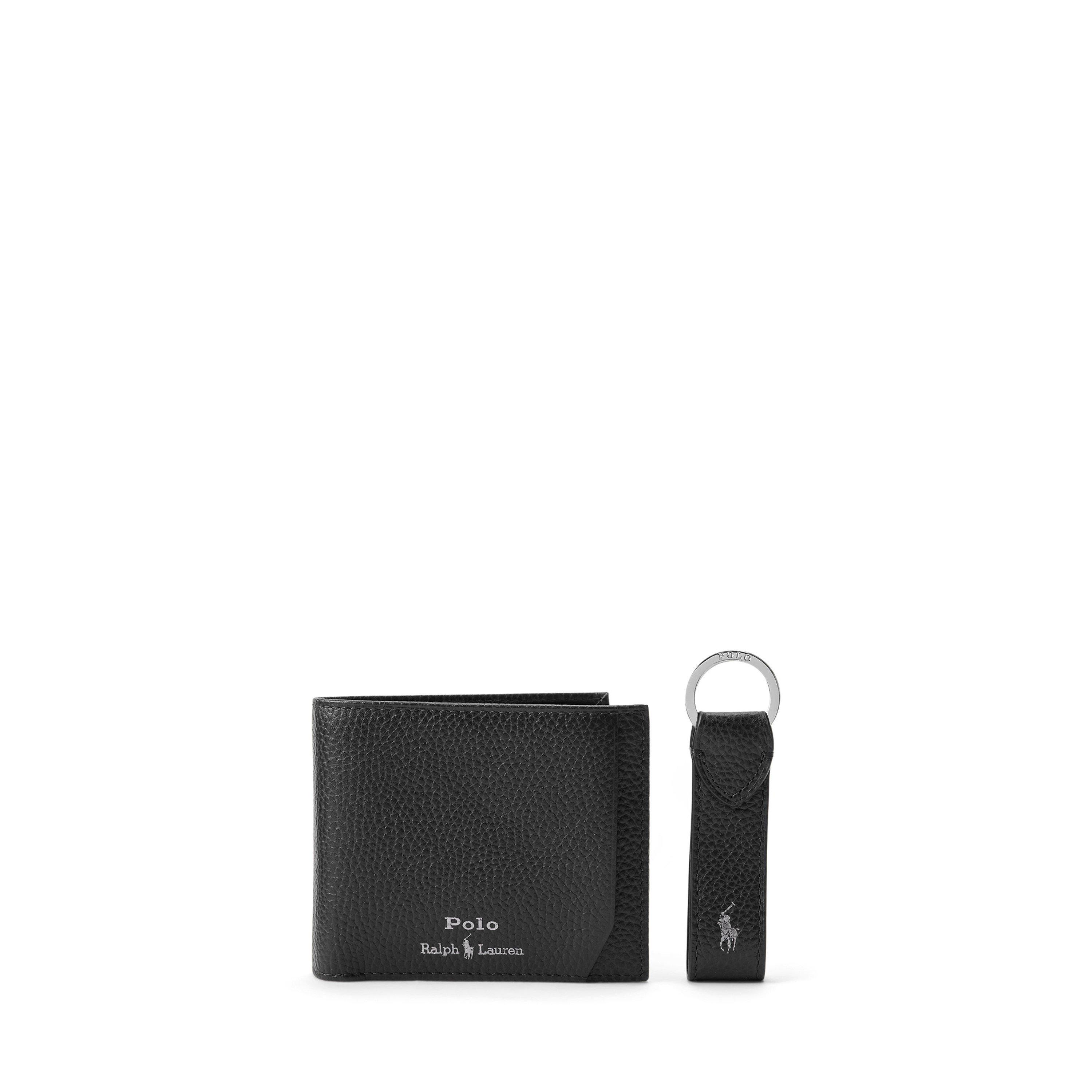 Black - Polo Ralph Lauren - Men's Leather Wallet & Keyring Gift Set - 1
