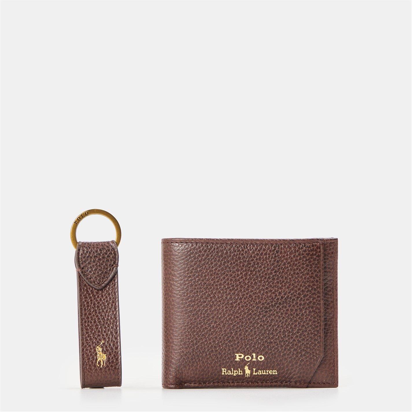 Dark Brown - Polo Ralph Lauren - Men's Leather Wallet & Keyring Gift Set - 3