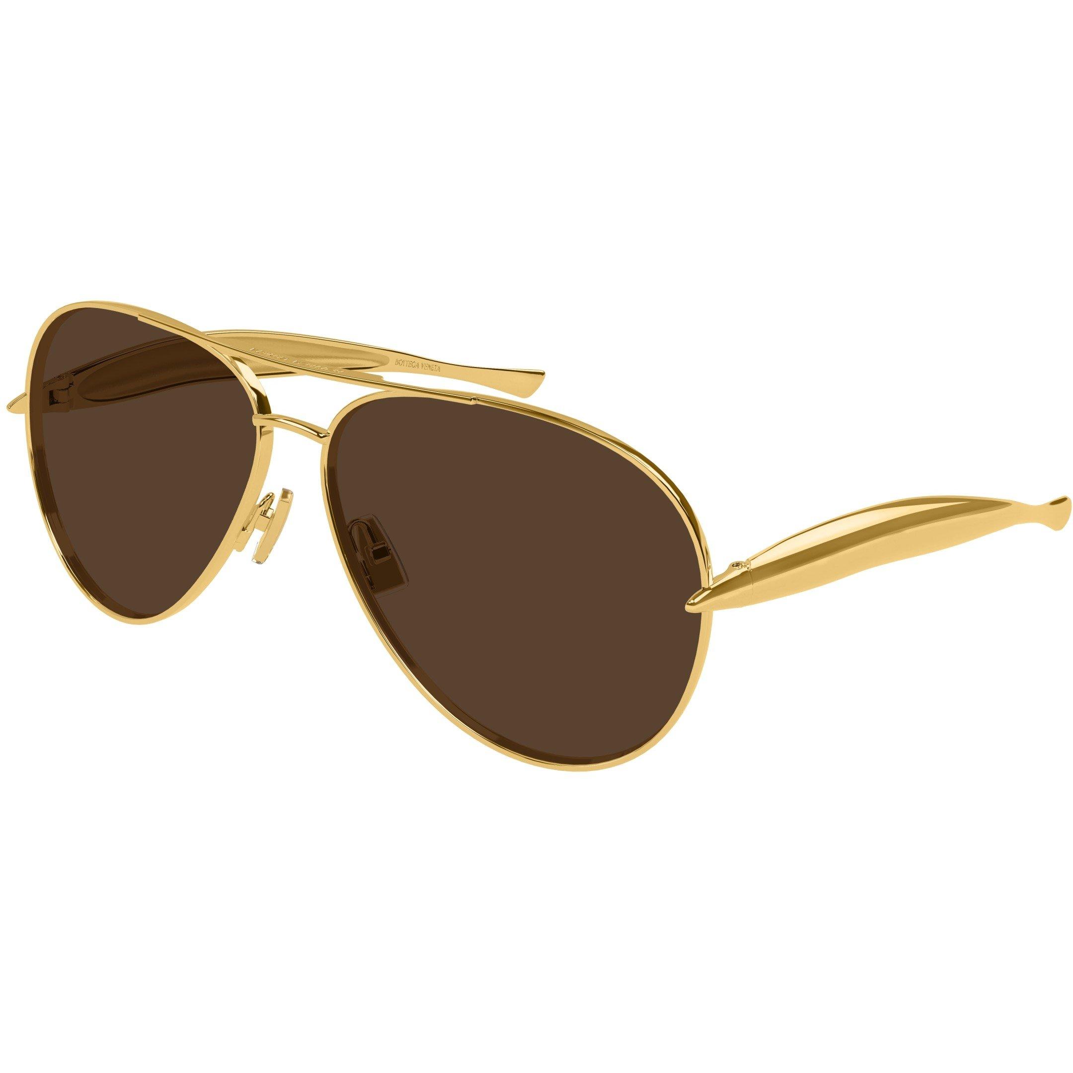 Bottega Veneta Bottega Veneta  BV1305S Aviator Sunglasses - Gold/Brown