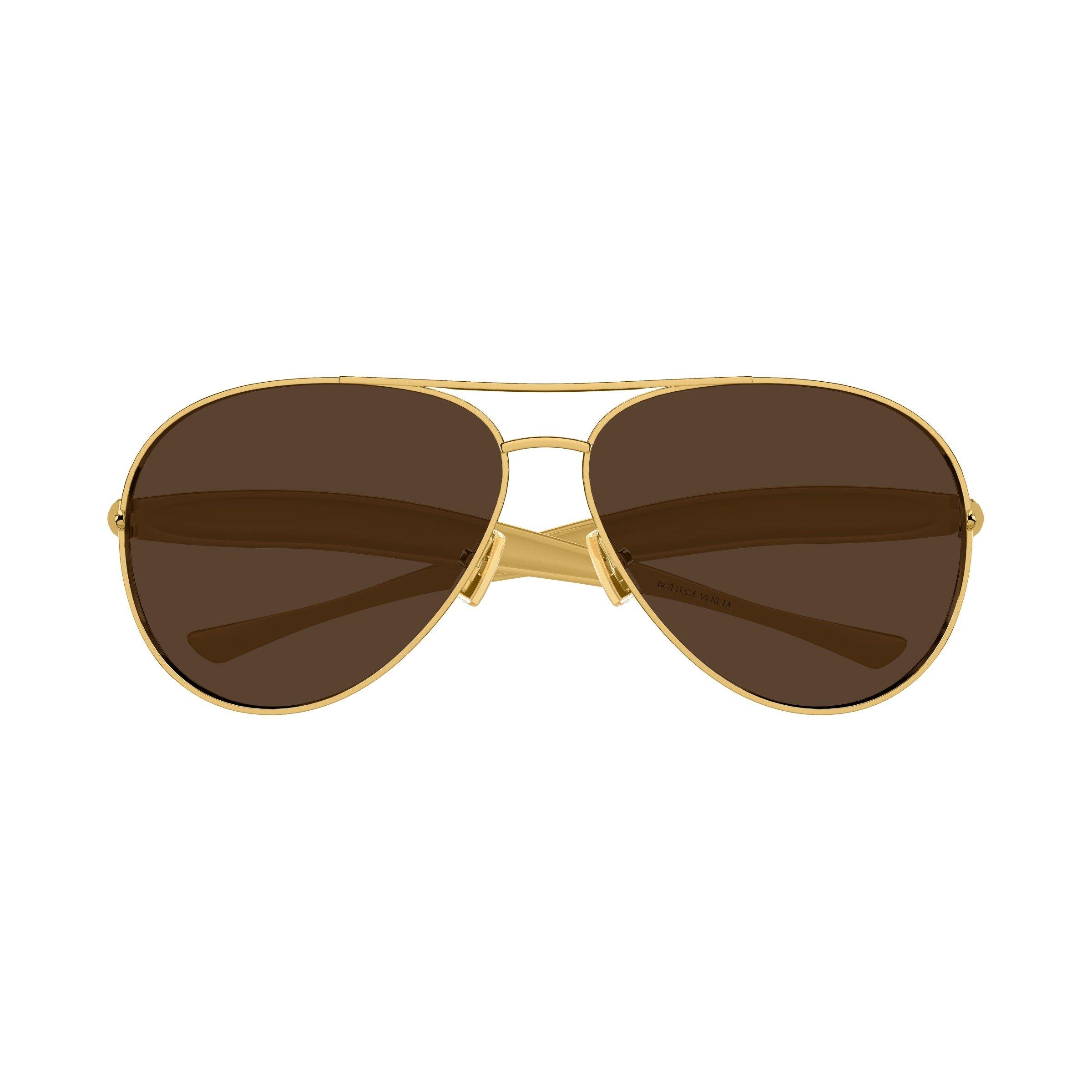 Gold/Brown - Bottega Veneta - Bottega Veneta Unisex BV1305S Aviator Sunglasses - 3