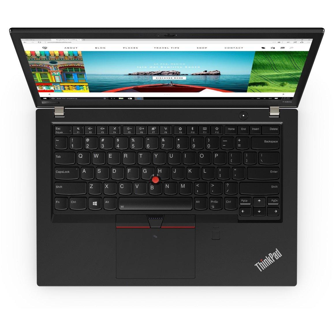 Negro - Lenovo - Refurbished Lenovo ThinkPad T480s 14 Inch Laptop - Intel Core i5-8350U 16GB 256GB SSD - 3