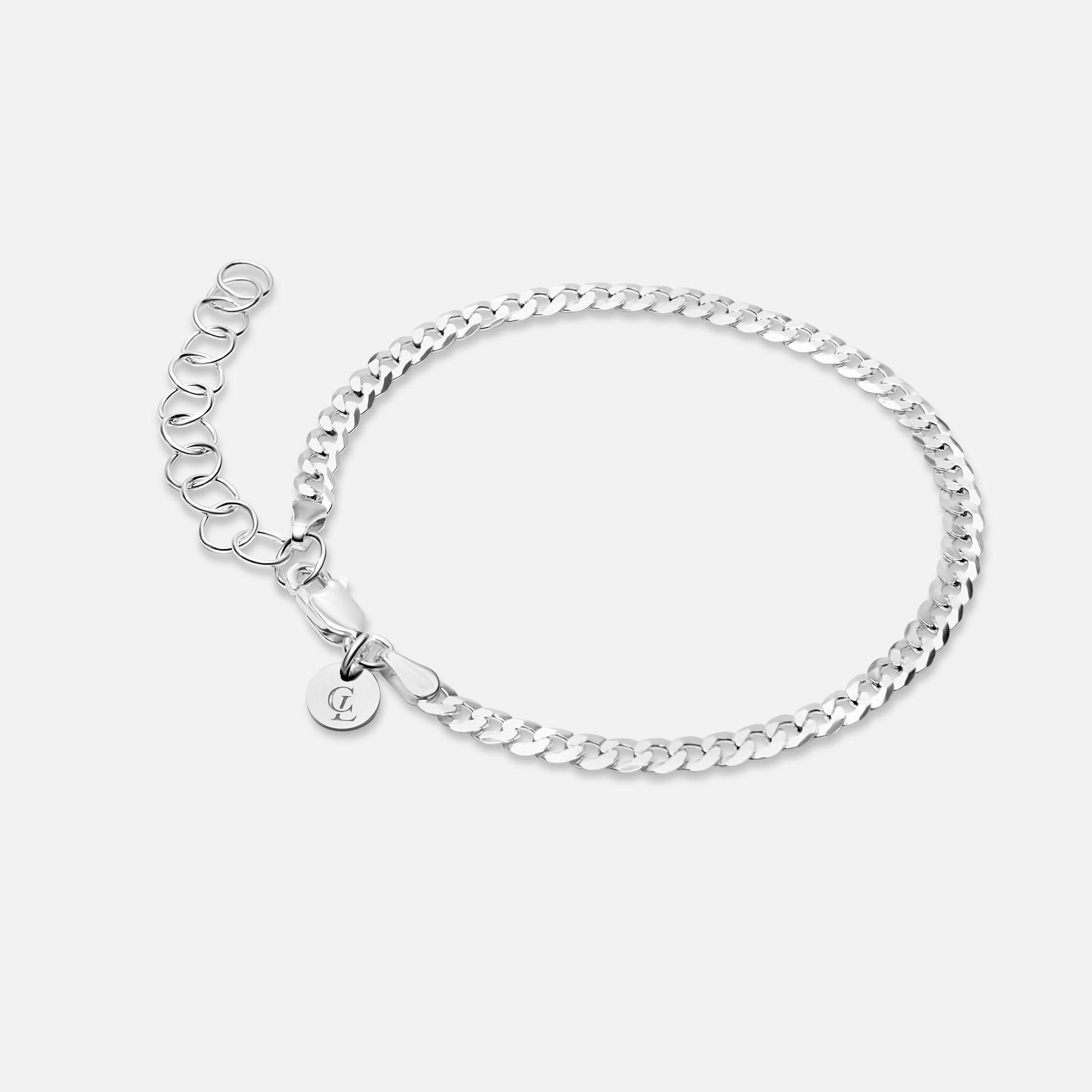 Silver - Common Lines - Cuban Link Bracelet Superflat - 1