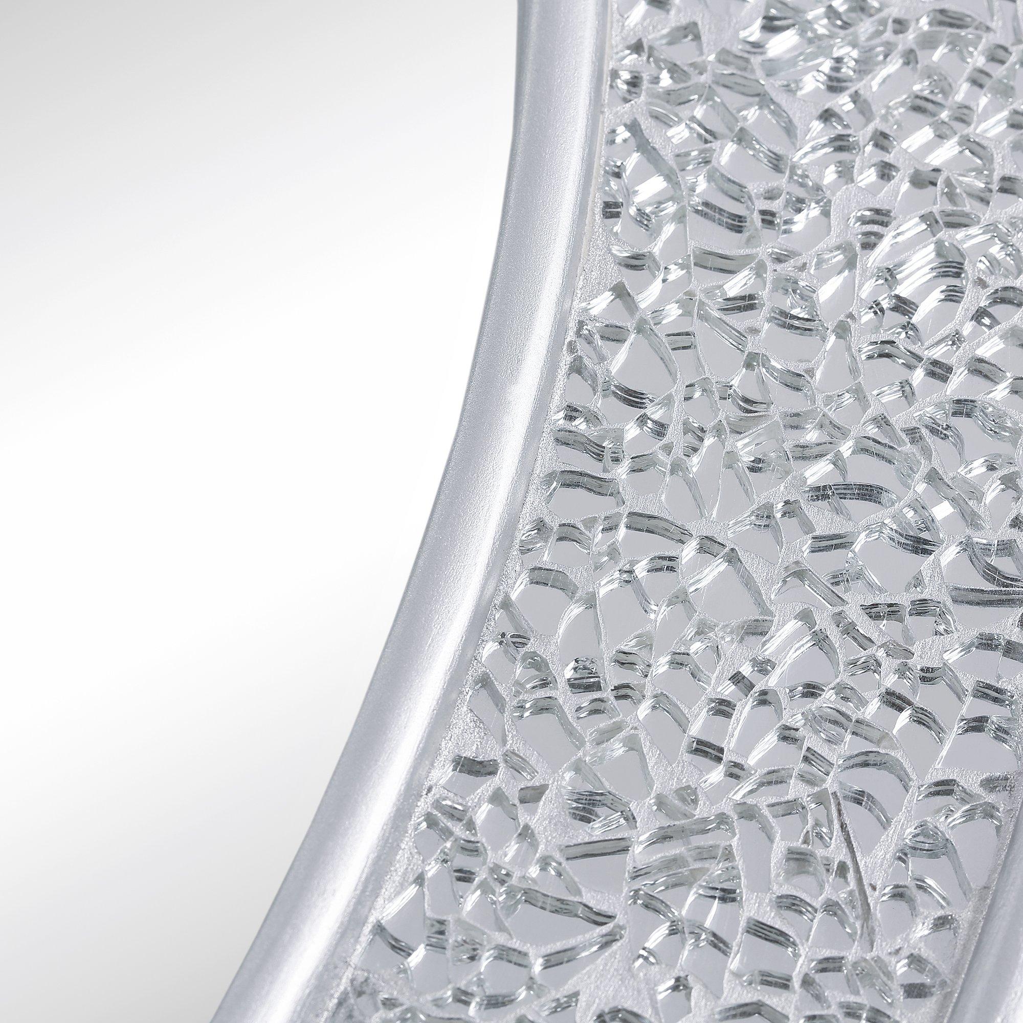 Silver - Nestwell - Round Mosaic / Crackle Wall Mirror - 2