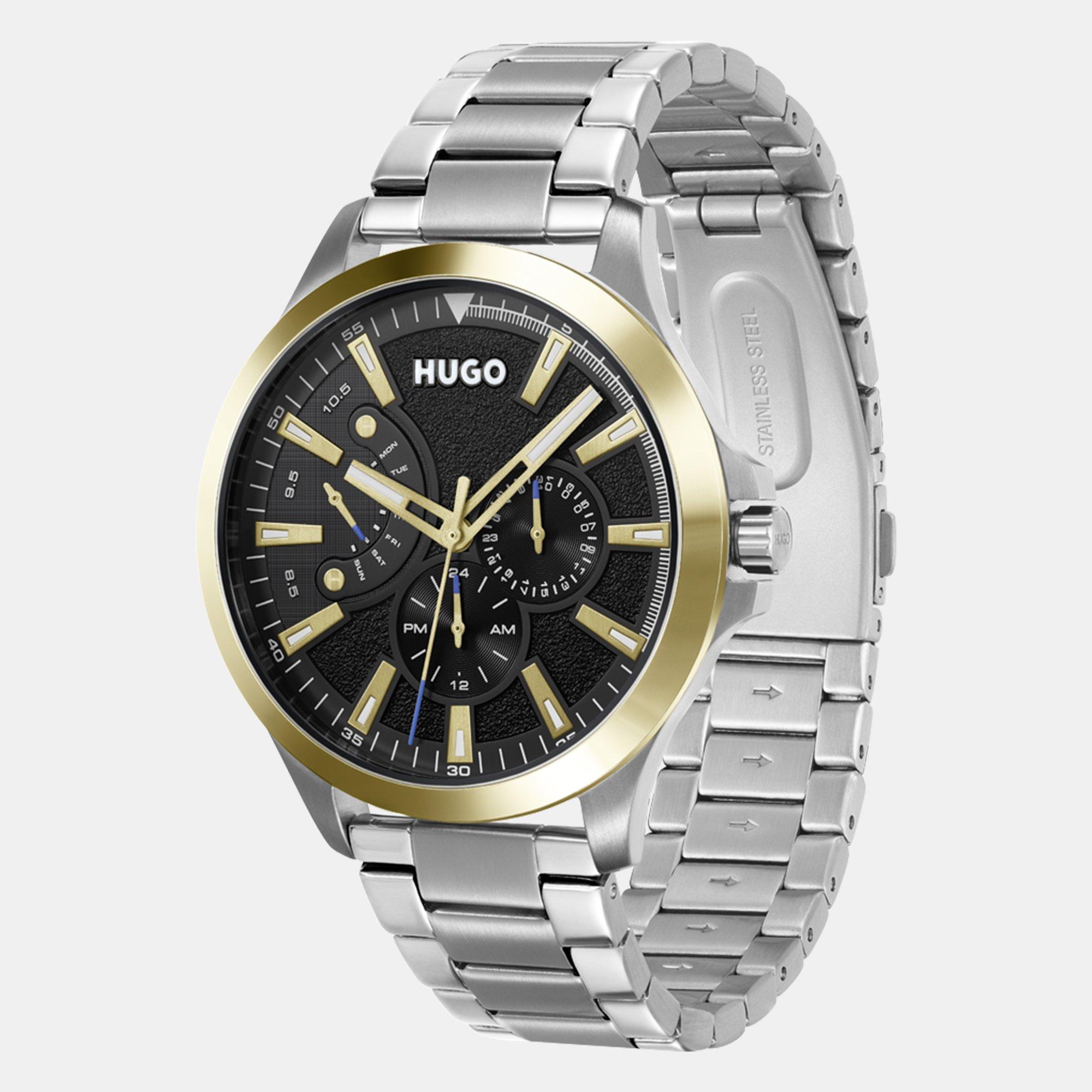 Black/Silver - Hugo - Gents HUGO #LEAP Bracelet Watch - 3