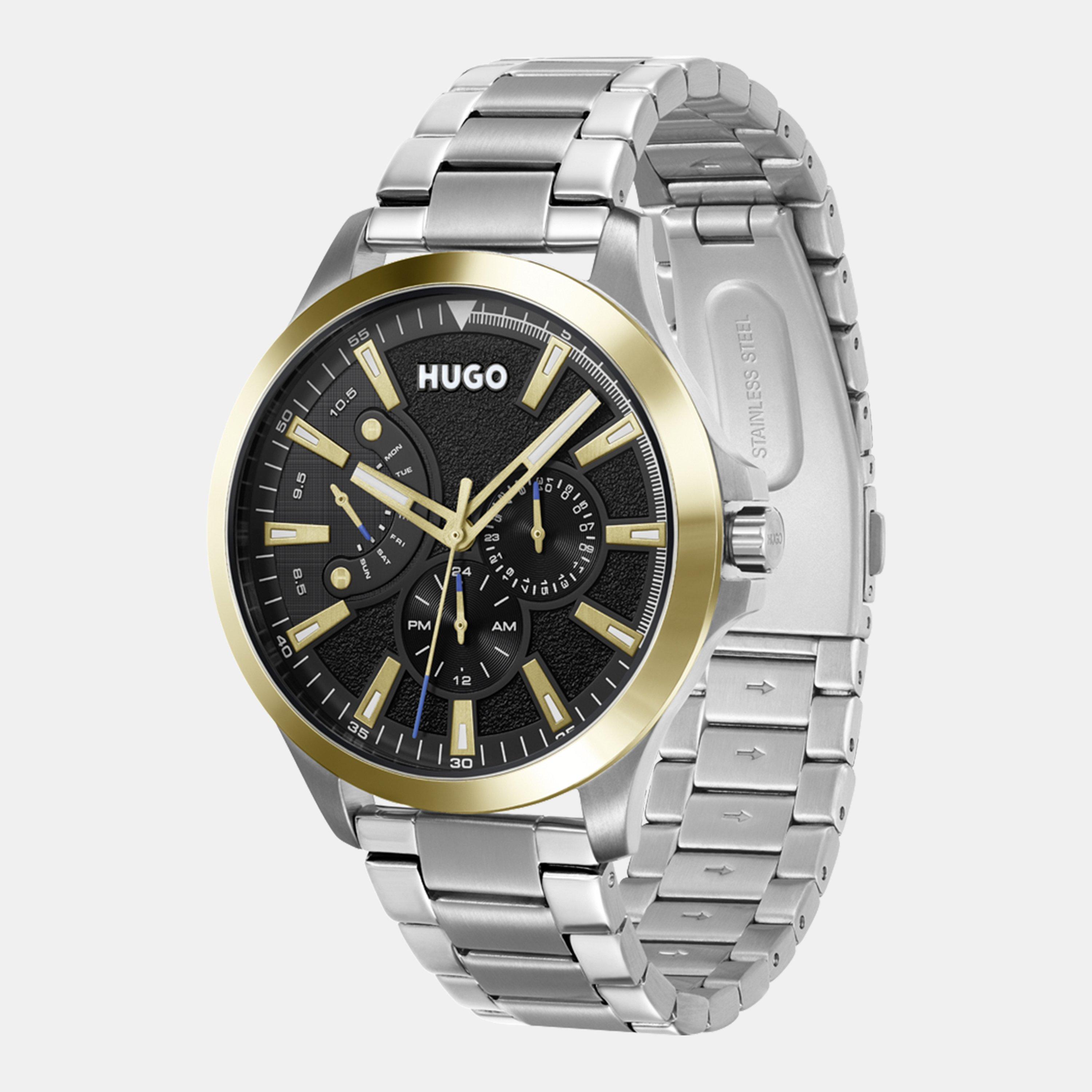 Black/Silver - Hugo - Gents HUGO #LEAP Bracelet Watch - 4