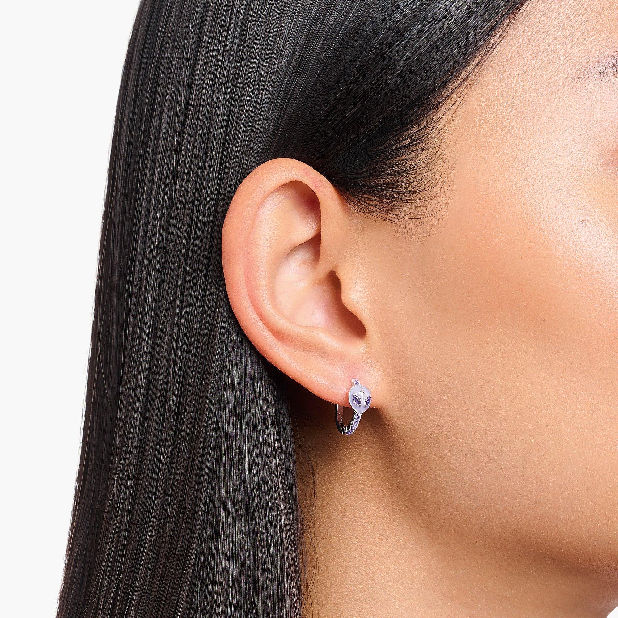 Silber - Thomas Sabo - Women's Alien Hoop Earrings - 4