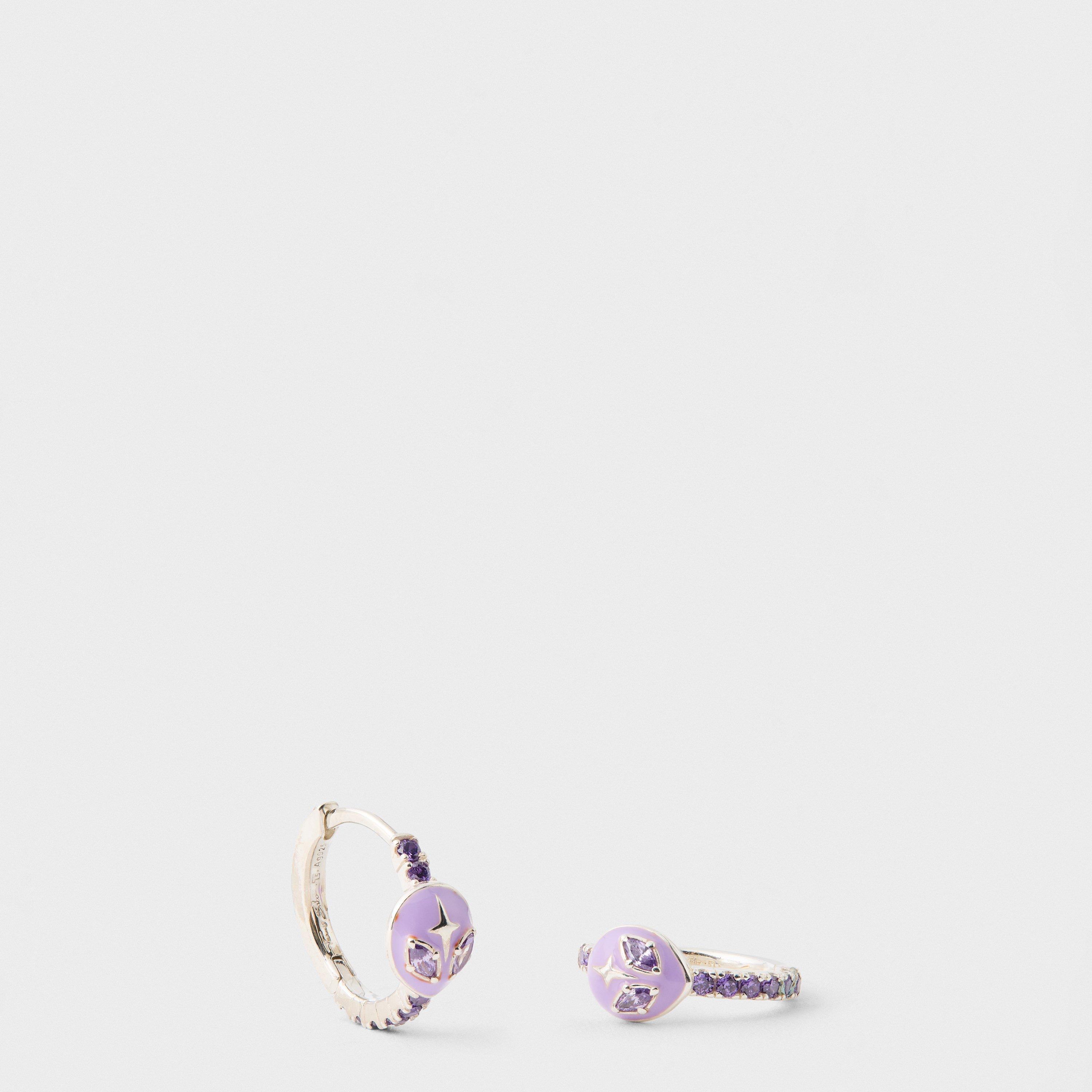 Silber - Thomas Sabo - Women's Alien Hoop Earrings - 5