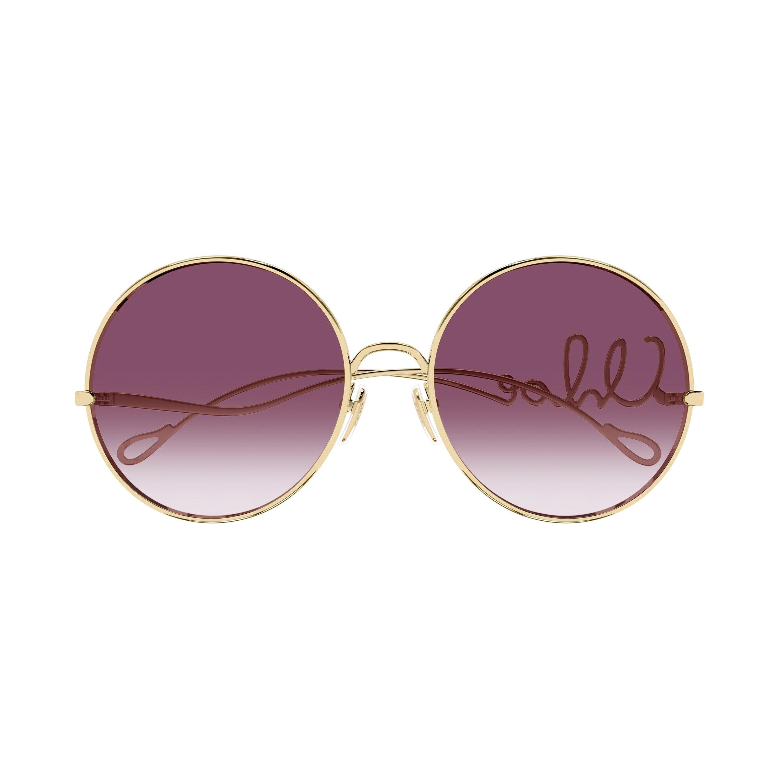 Gold/Red - Chloe - Chloe Womens CH0329S Icon Round Sunglasses - 3