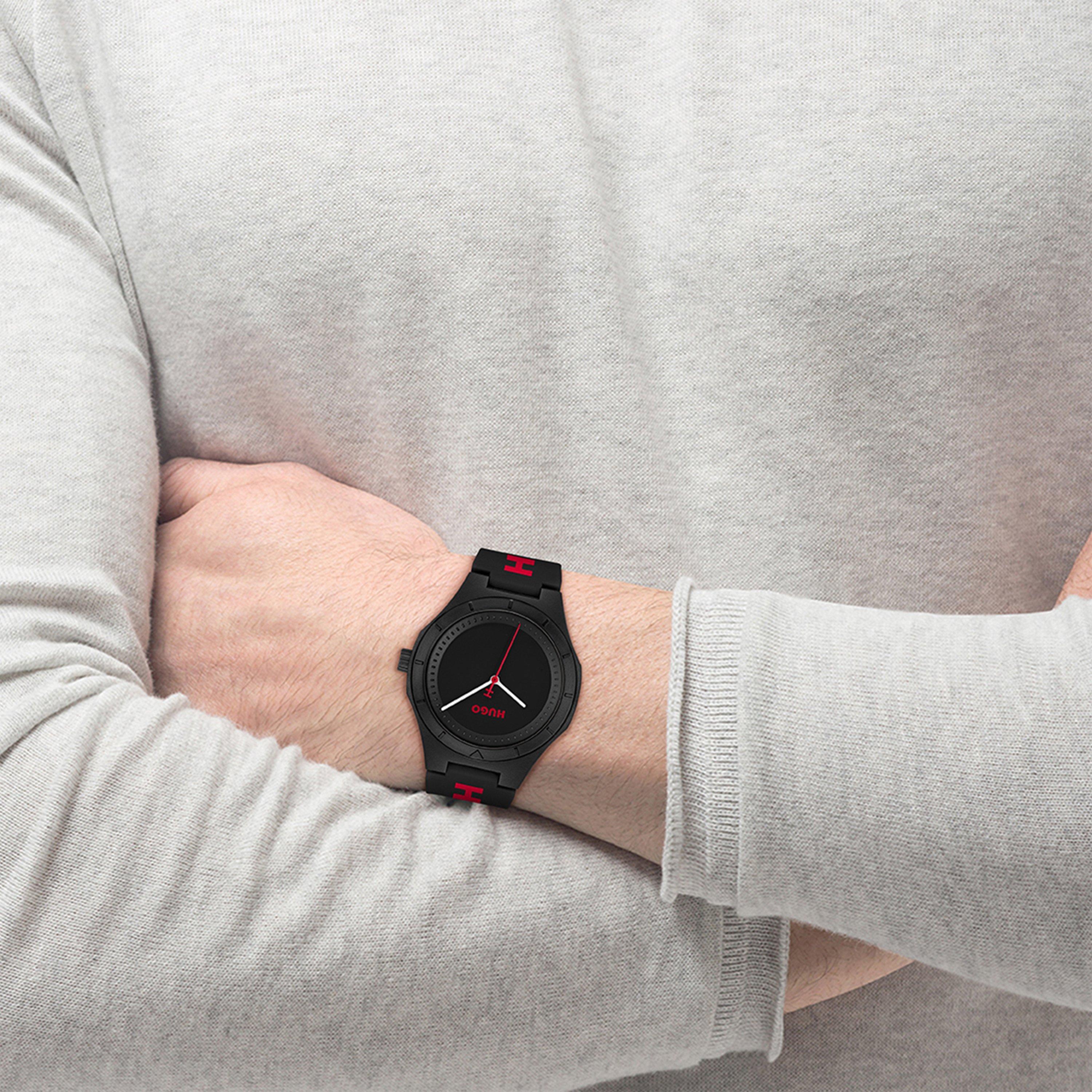 Black/Black - Hugo - HUGO #LIT Silicone Strap Watch - 3