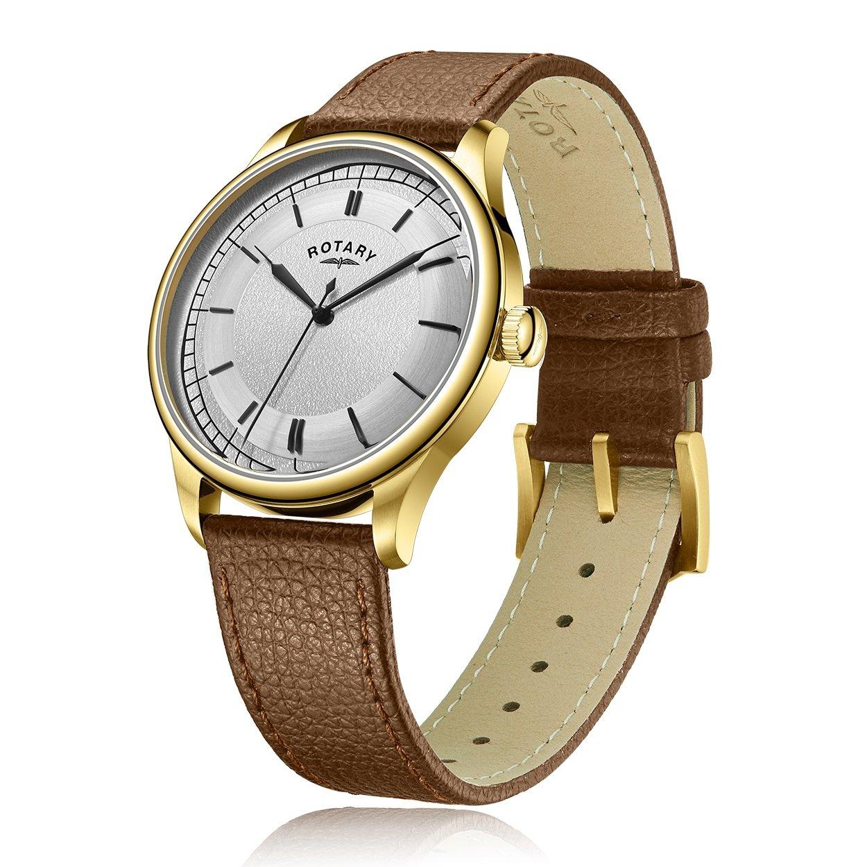 Cream/Brown - Rotary - Men's Traditional Dress Analogue Quartz Watch - 2