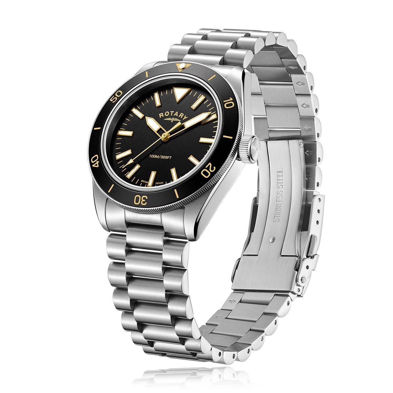 Black/Silver - Rotary - Men's Analogue Quartz Watch - 2