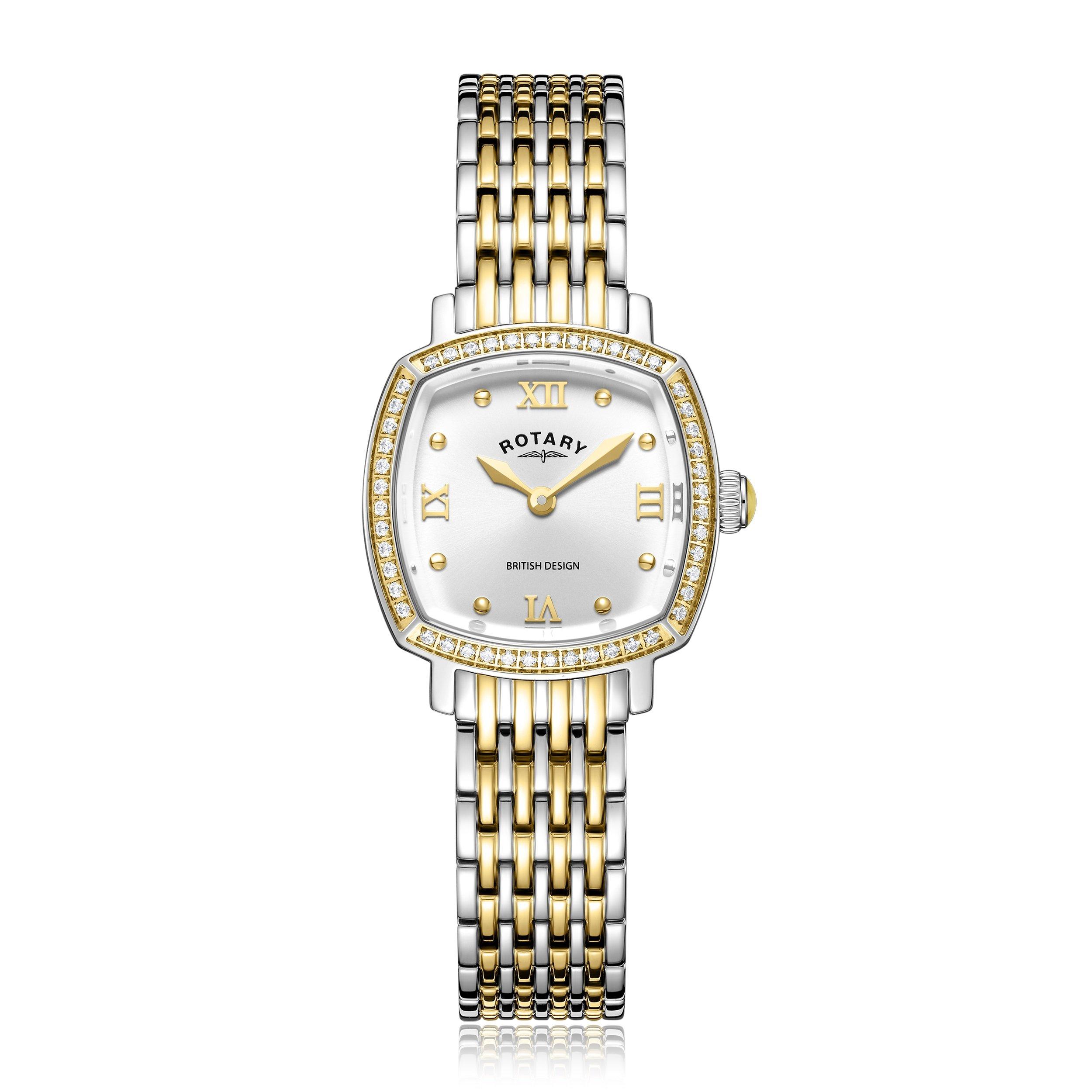 Rotary Men's Traditional Analogue Quartz Watch - Two Tone Gold