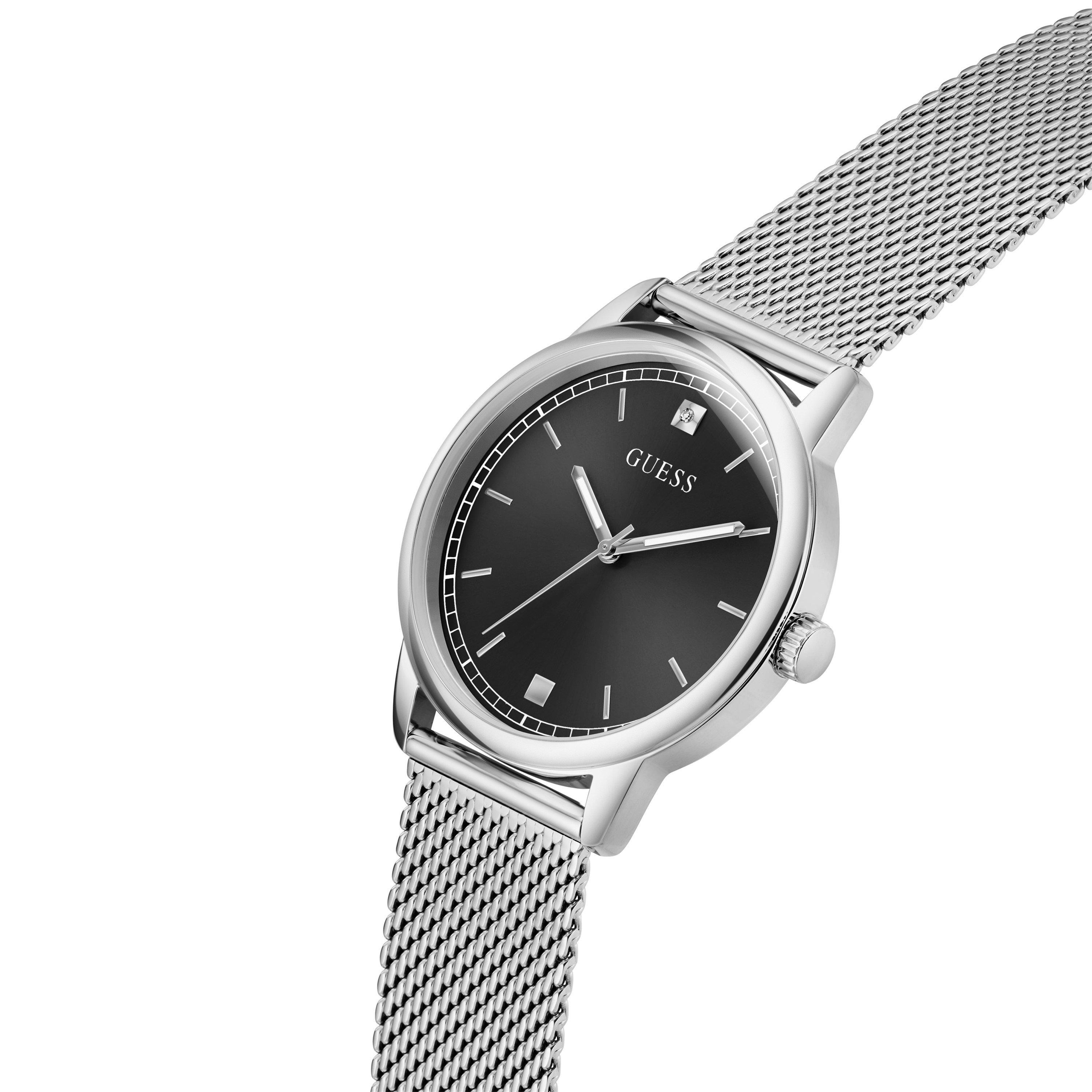 Silver - Guess - Chandler Analogue Quartz Watch - 7