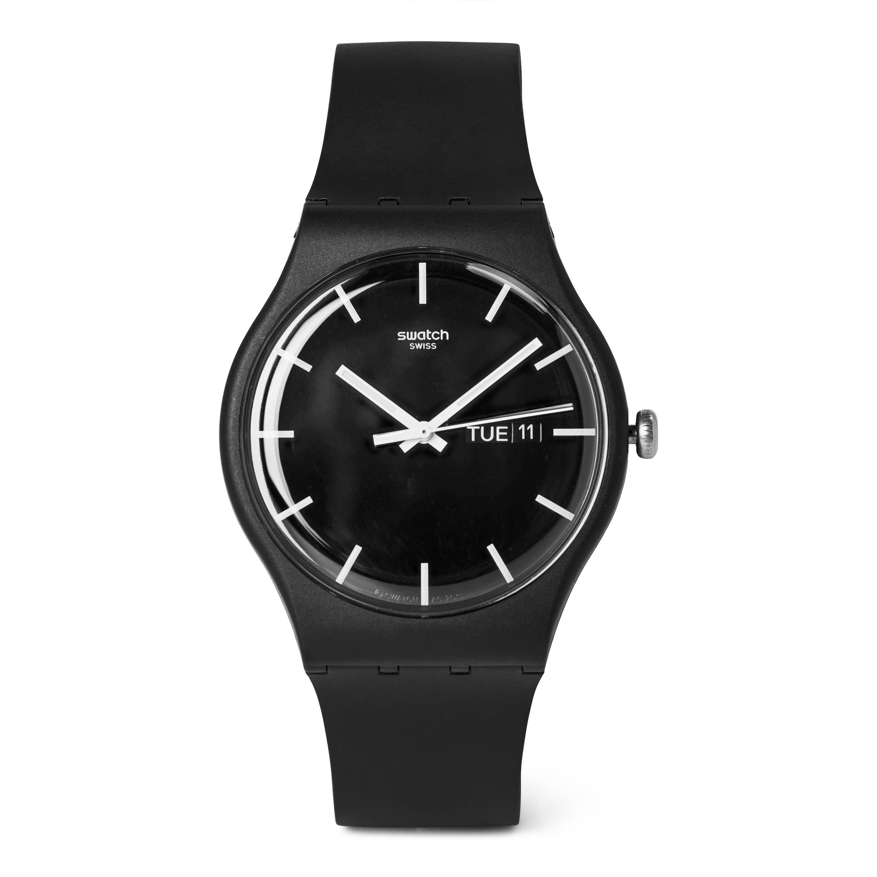 Swatch  Core Analogue Quartz Watch - Mono Black