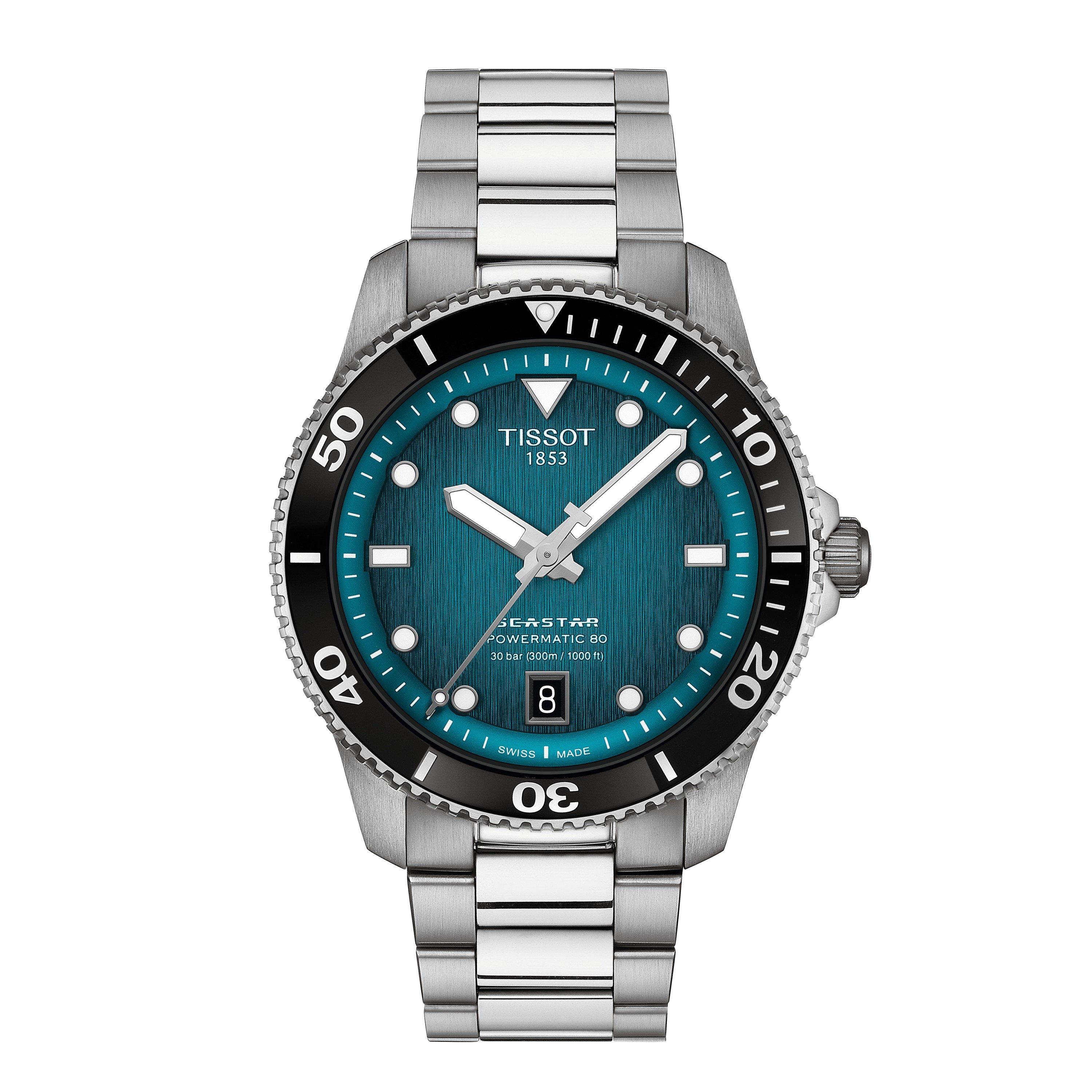 Turquoise/Steel - Tissot - Seastar 1000 40mm Watch - 1