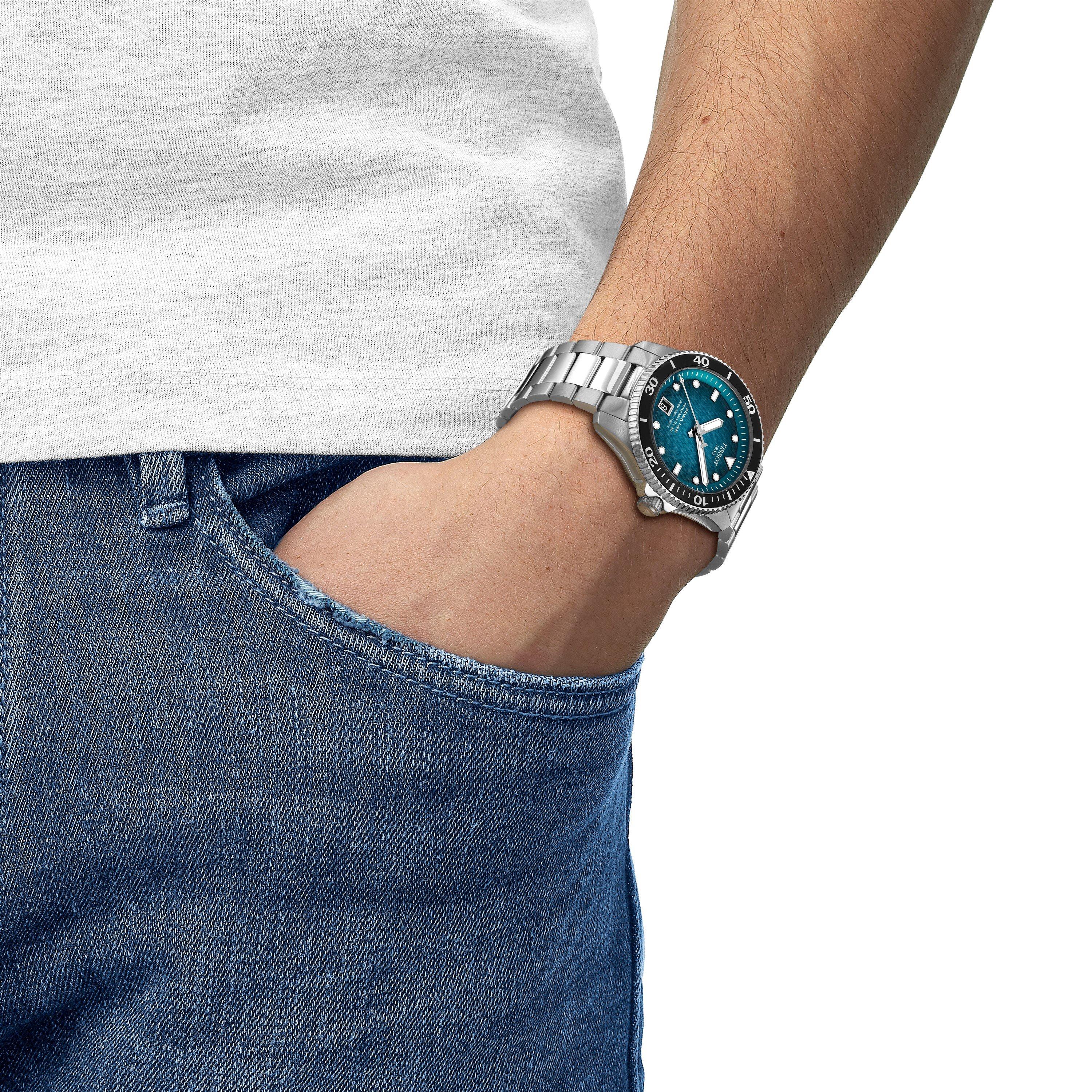 Turquoise/Steel - Tissot - Seastar 1000 40mm Watch - 2