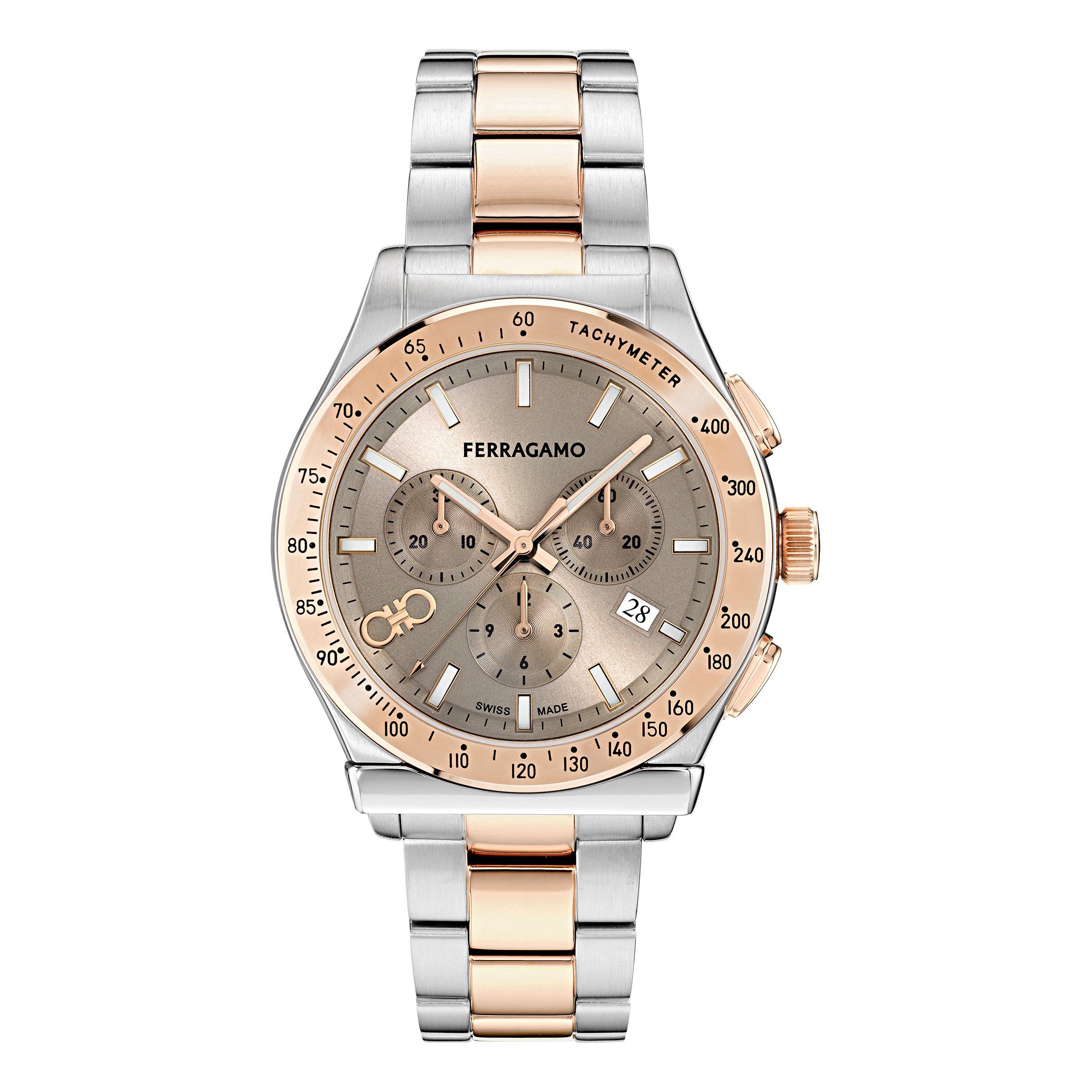 Grey/Two Tone - Ferragamo - Men's F-80 GMT Analogue Quartz Watch - 1