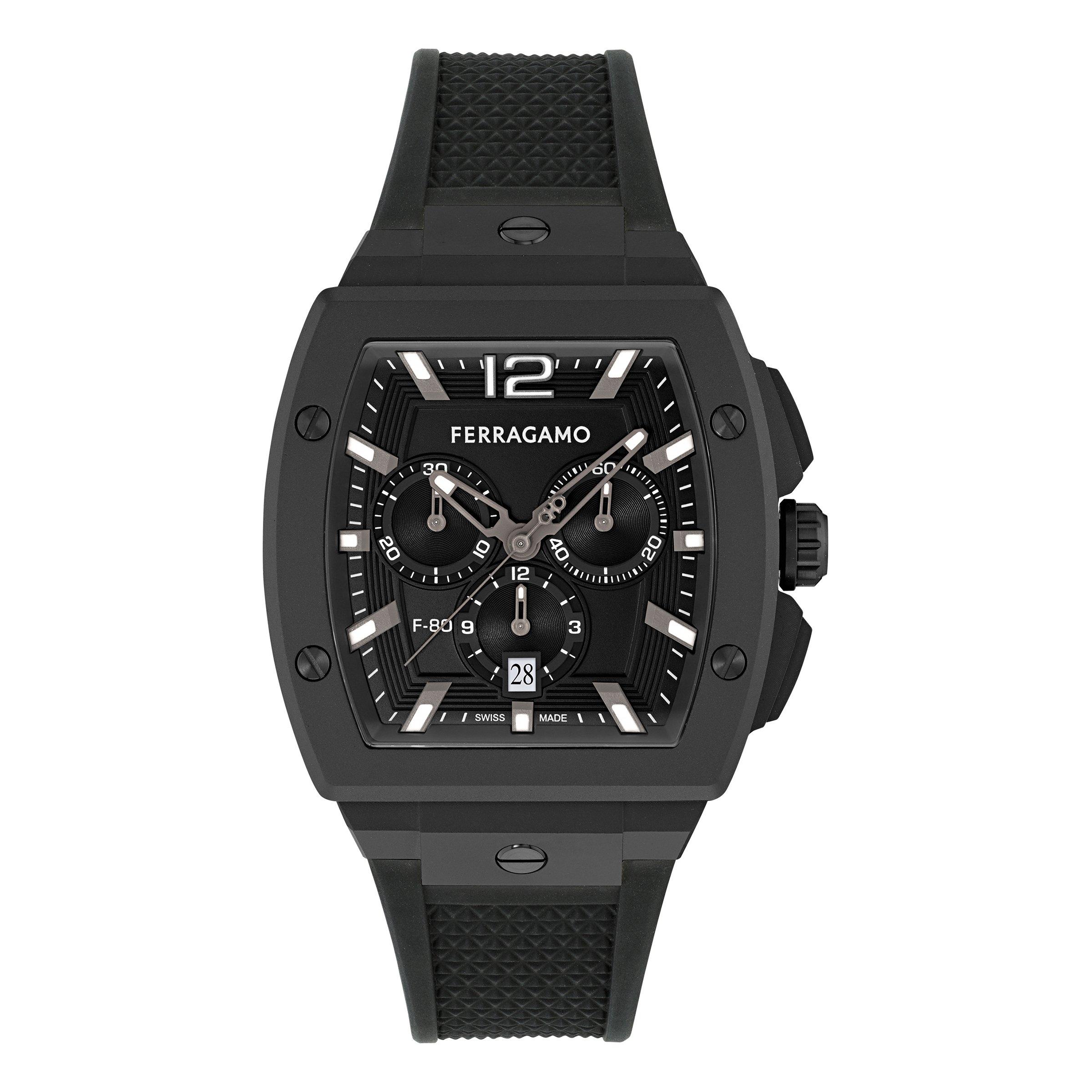 Black/Black - Ferragamo - Men's F-80 Analogue Quartz Watch - 1