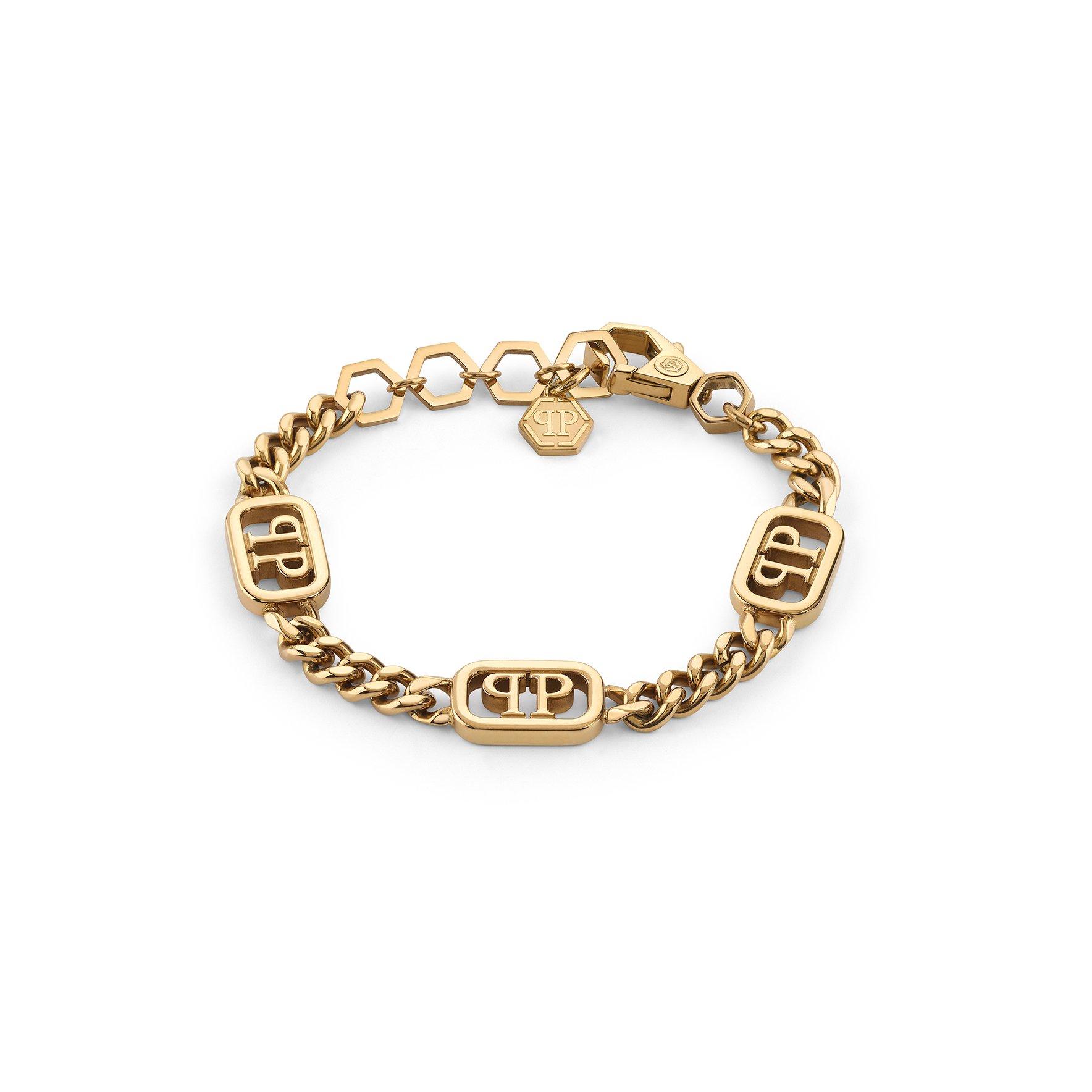 Gold - Philipp Plein - Men's Plein Lettering Chain Bracelet - 1