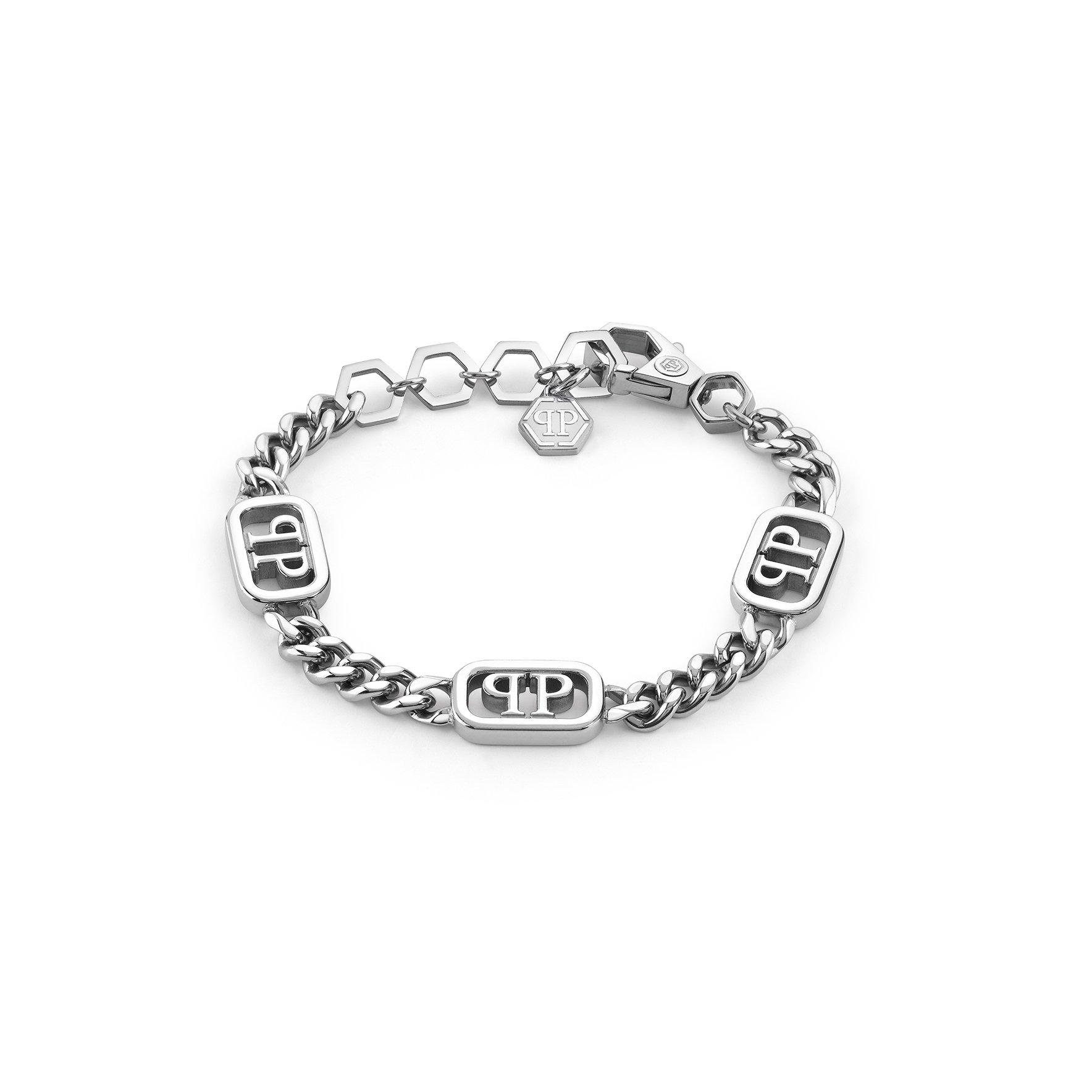 Philipp Plein Men's Plein Lettering Chain Bracelet - Silver