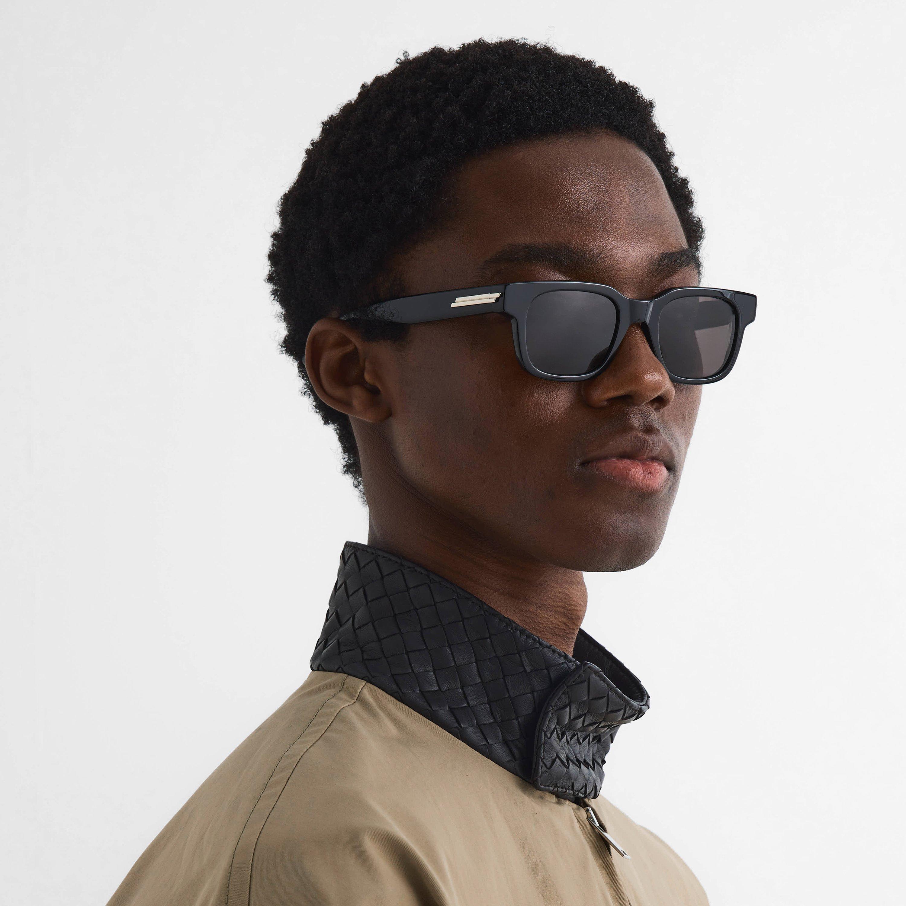 Black - Bottega Veneta - Men's Rectangle Sunglasses - 2